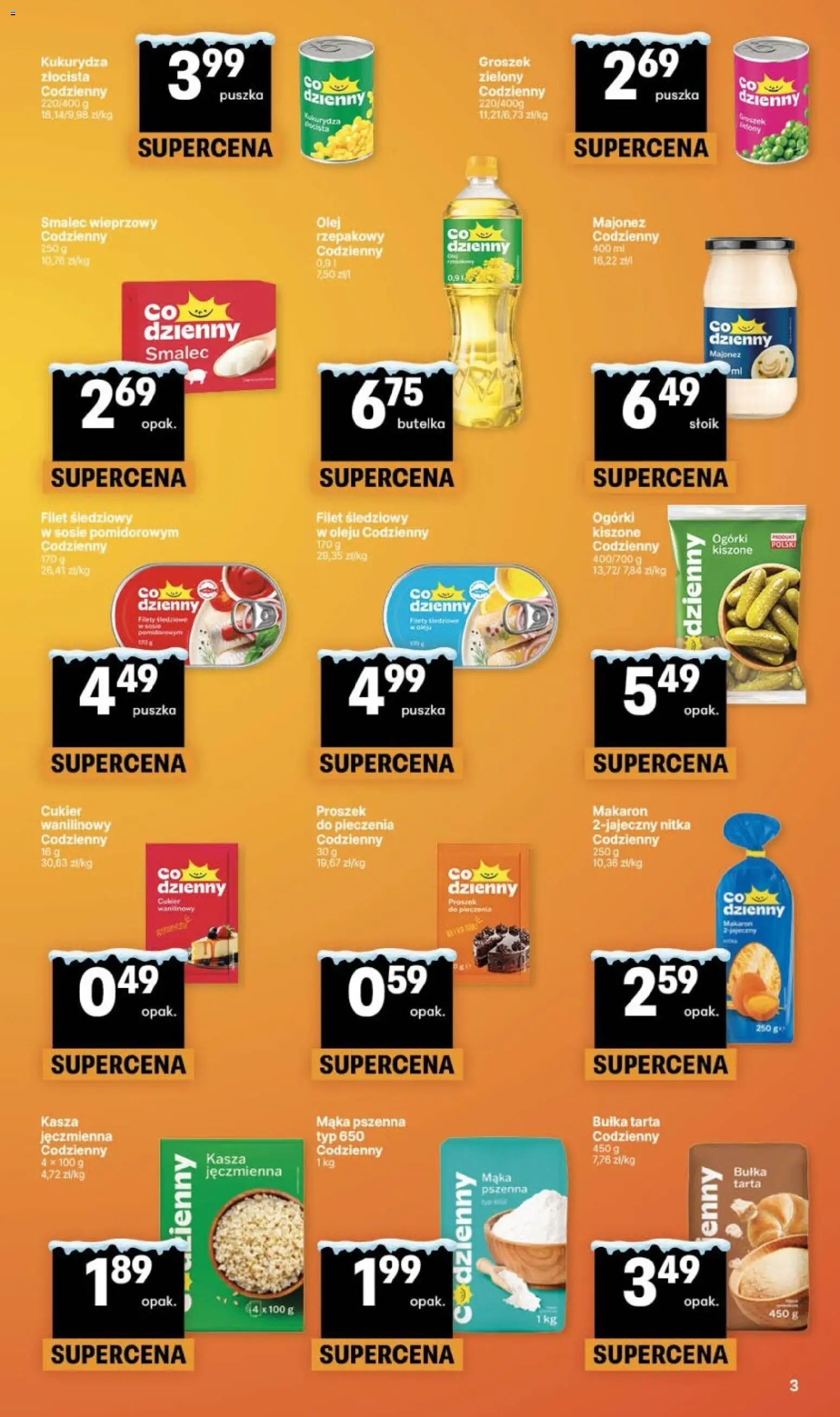 Delikatesy Centrum Gazetka od 15.01.2026 | Strona: 3 | Produkty: Kasza, Bułka tarta, Bułka, Cukier