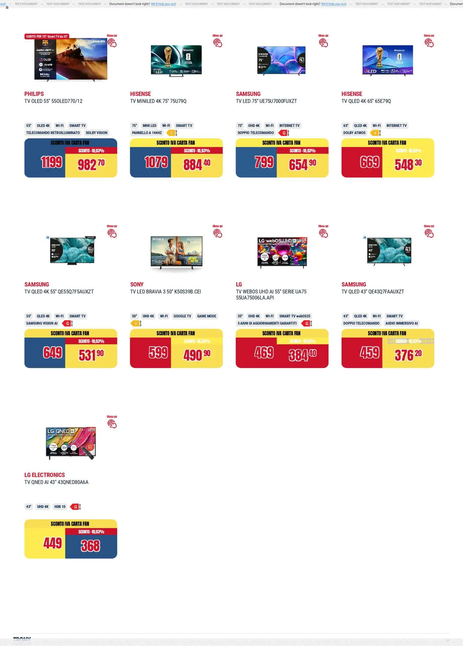 Volantino Trony del 02.04.2026 | Pagina: 9 | Prodotti: smart TV, Audio, Fan, Samsung