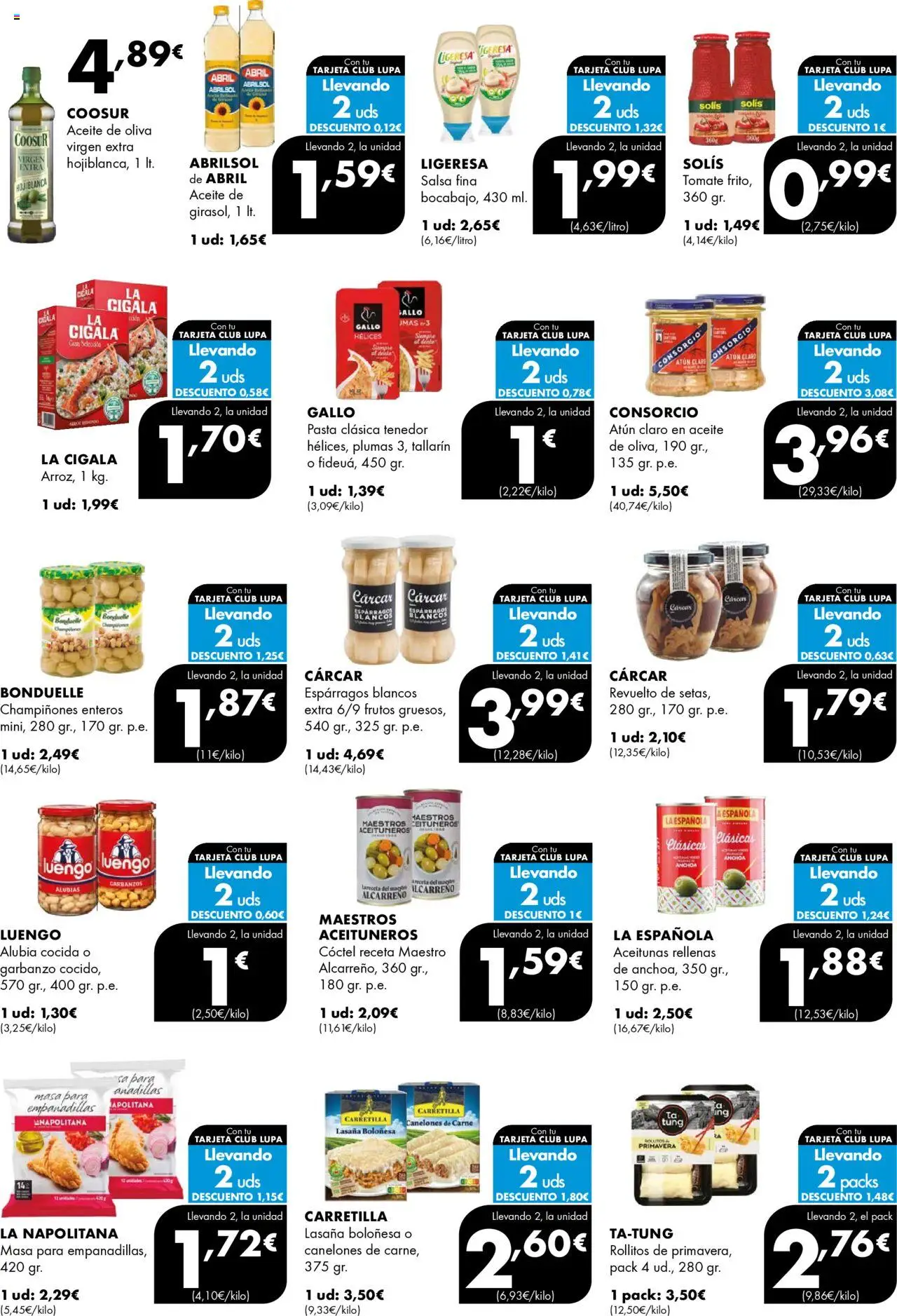 Lupa Supermercados folleto │ válido desde el 18.09.2025 | Página: 2 | Productos: Pasta, Aceite de oliva, Lasaña, Canelones