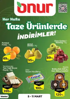 05.03.2026 tarihinden itibaren geçerli olan Onur Market kataloğu önizlemesi