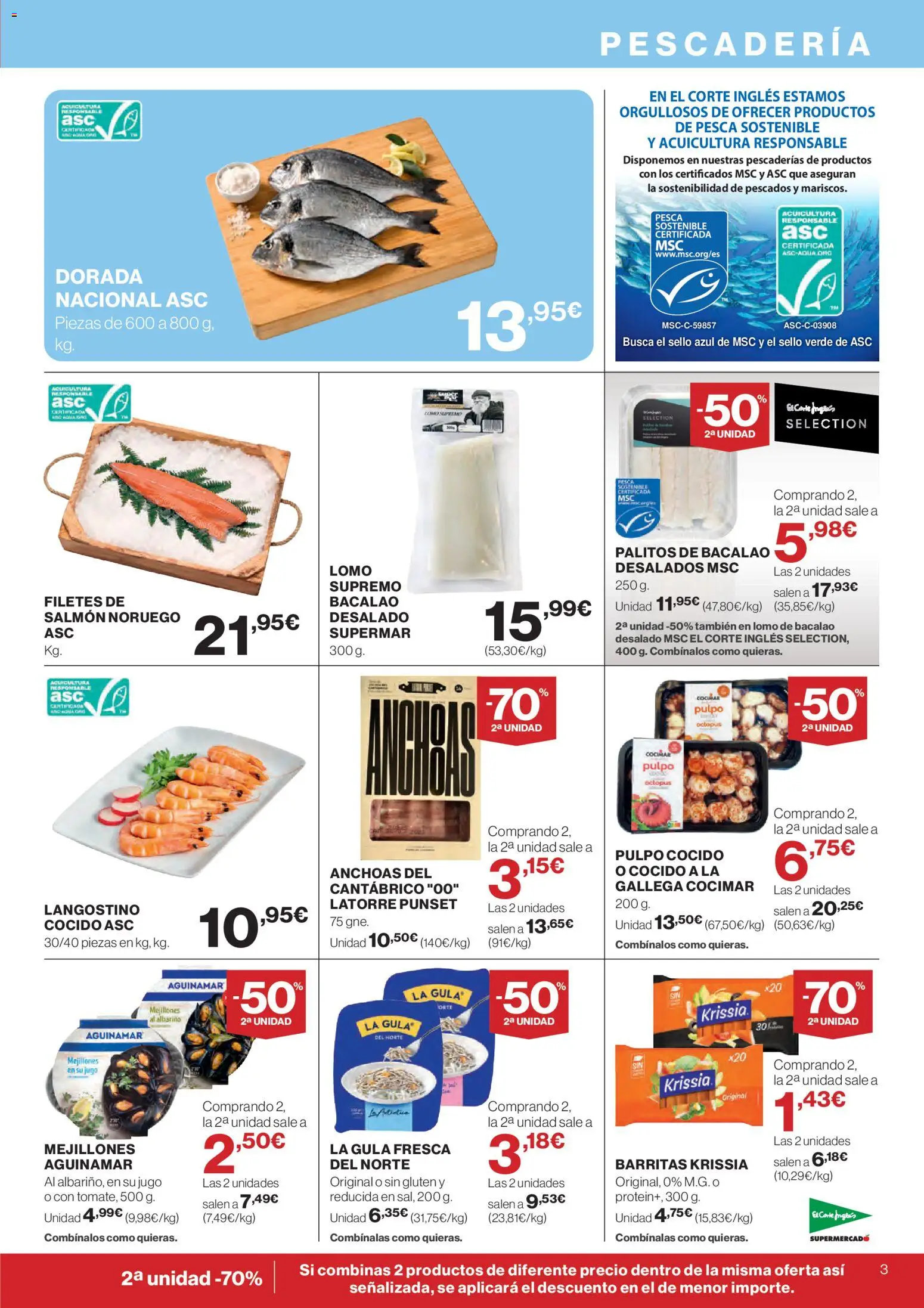 El Corte Inglés ofertas │ válido desde el 12.03.2026 | Página: 3 | Productos: Jugo, Langostino