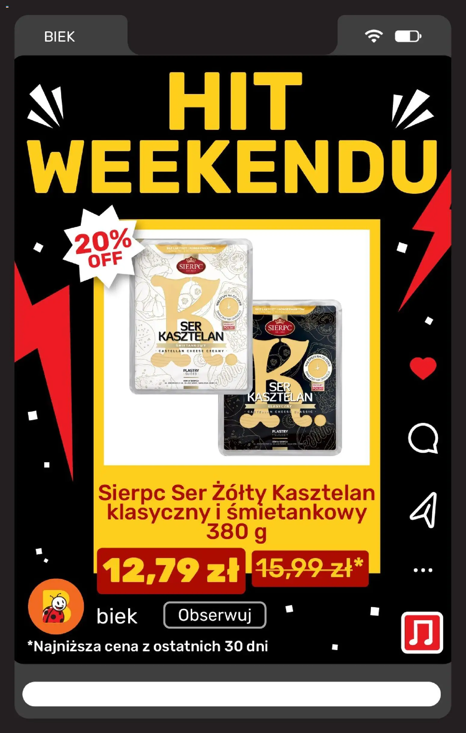 Biedronka gazetka - Biek od 17.04.2026 | Strona: 7 | Produkty: Ser żółty, Bez laktozy, Ser