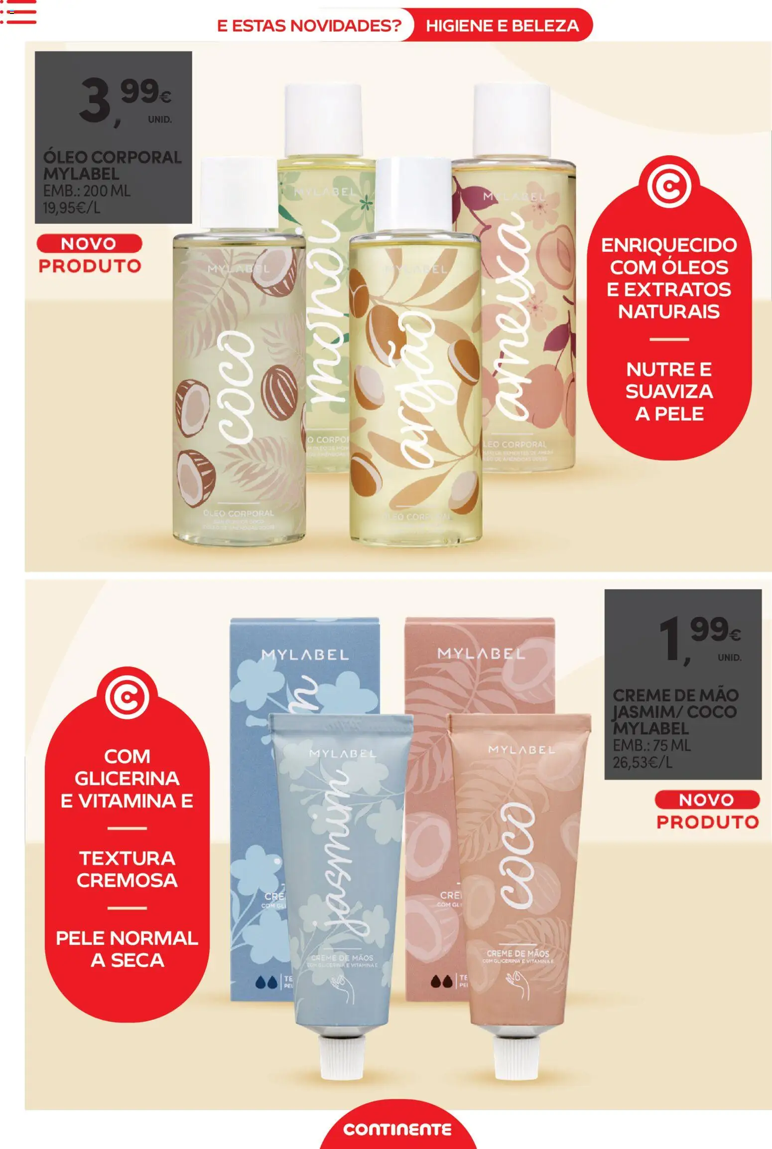 Continente - Novidades de que toda a gente gosta │ válido de 10.02.2026 | Página: 52 | Produtos: Amêndoas, Óleo, Doces, Creme