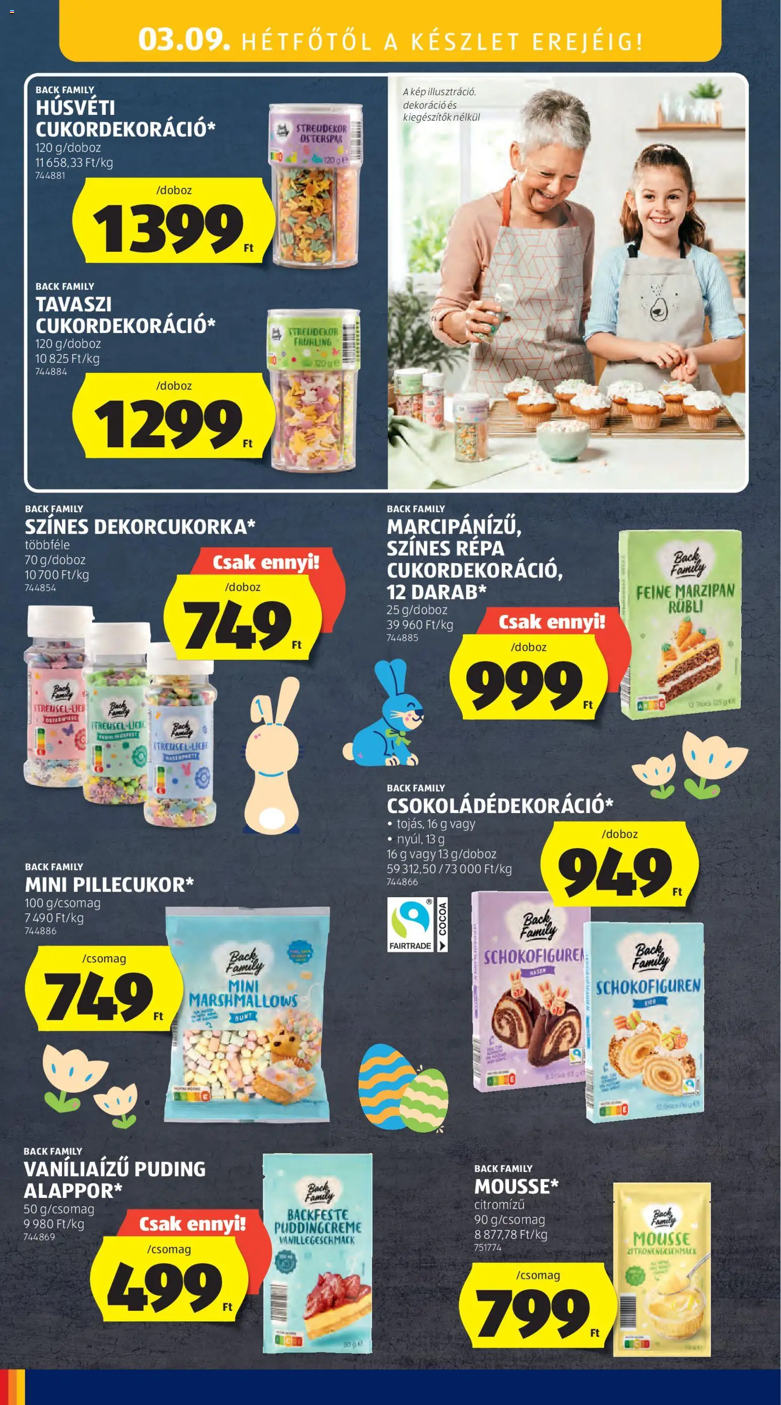 Aldi akciós ujság - amely érvényes a következő dátumtól: 05.03.2026 | Oldal: 76 | Termékek: Puding, Répa, Dekoráció
