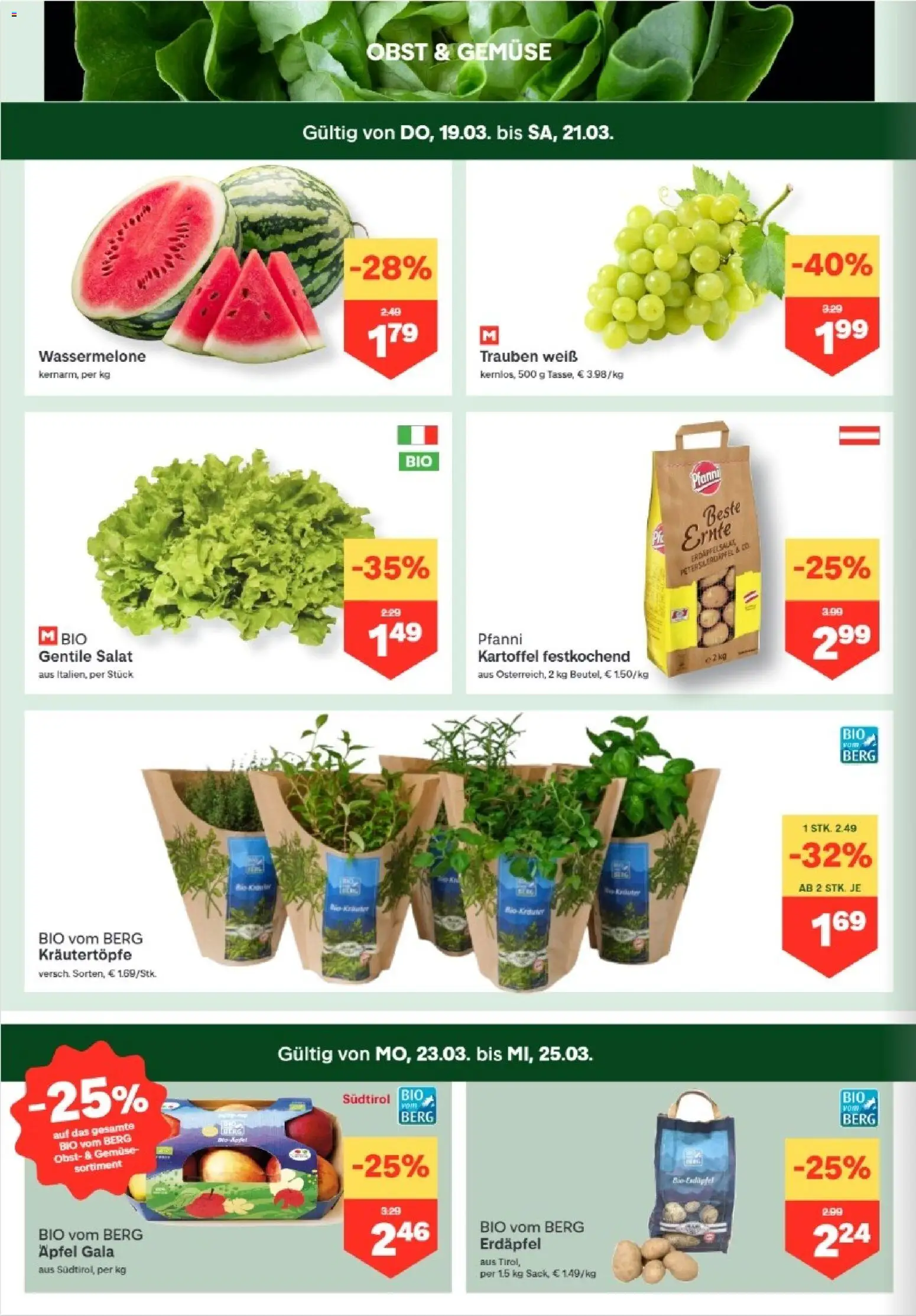 MPREIS Lenzing gültig ab 19.03.2026 | Seite: 2 | Produkte: Salat, Gemüse, Wassermelone, Äpfel