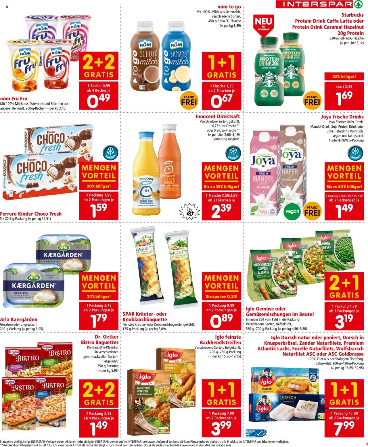 Interspar Flugblatt - Salzburg gültig ab 14.08.2025 | Seite: 5 | Produkte: Erbsen, Himbeere, Jääkaappipakastin, Bananen