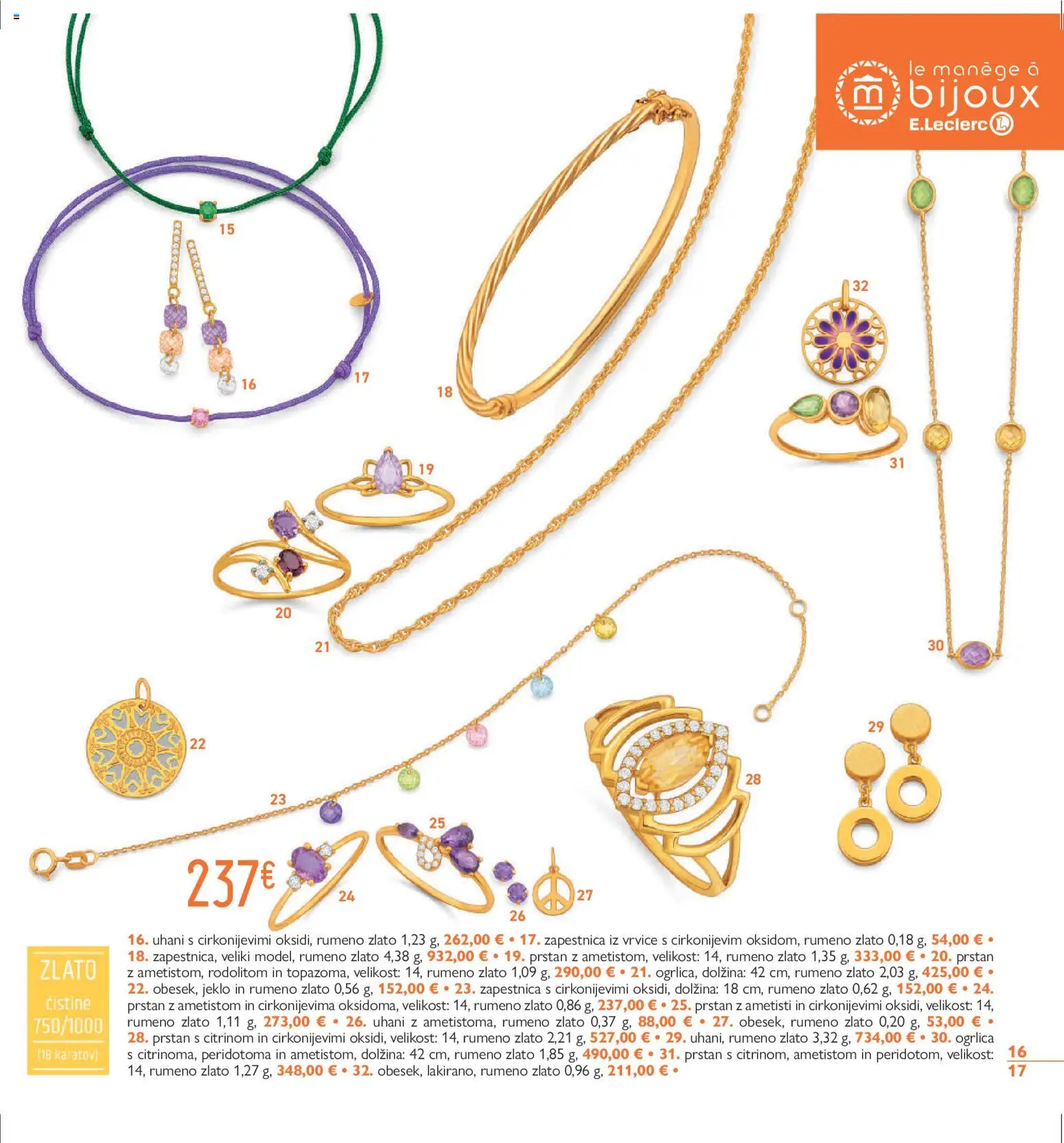 Novi E.leclerc katalog ponudbe – veljaven od 07.04.2026 | Stran: 17 | Izdelki: Zapestnica, Prstan, Uhani