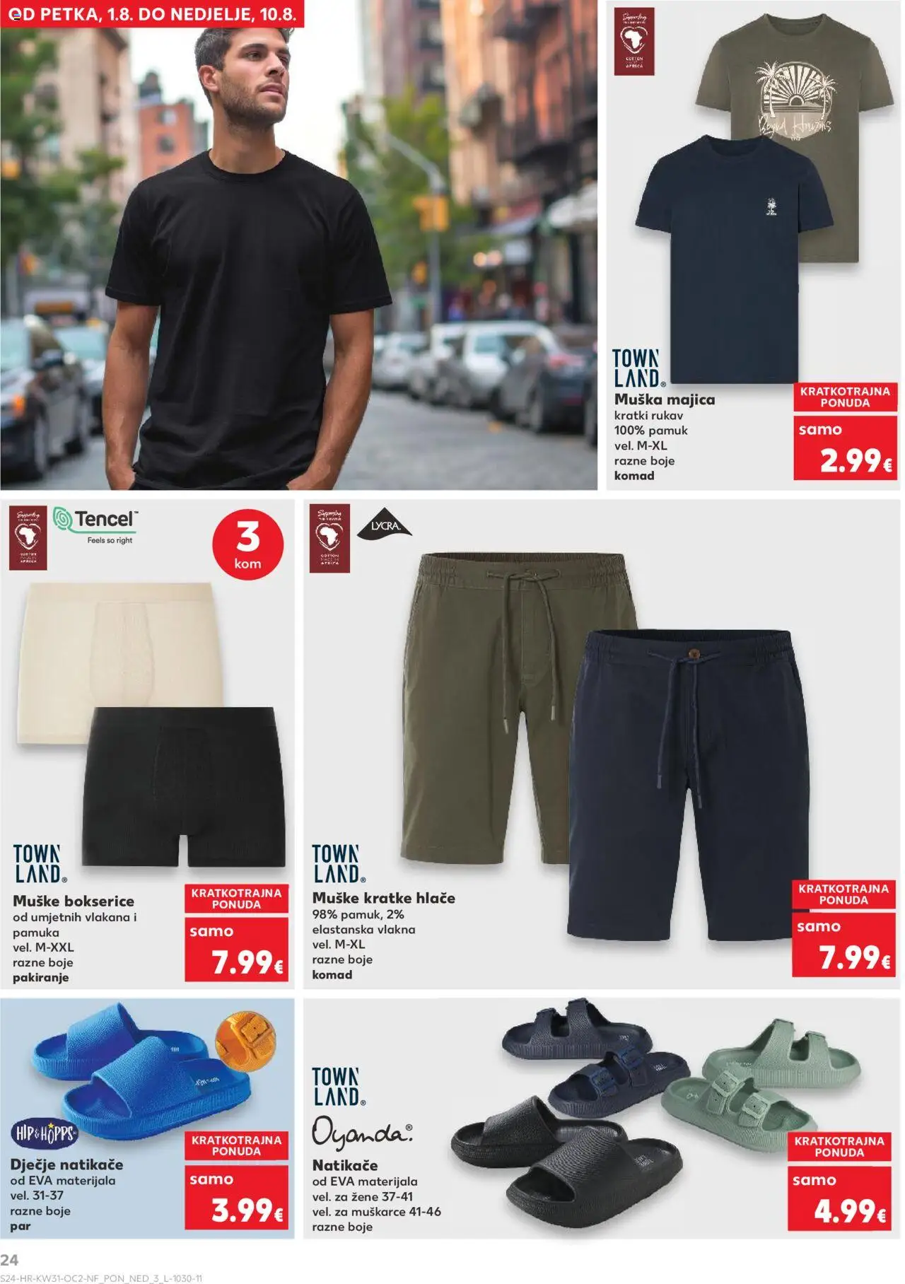 Kaufland katalog | vrijedi od 30.07.2025 | Stranica: 24 | Proizvodi: Majica, Hlače, Kratke hlače, Bokserice
