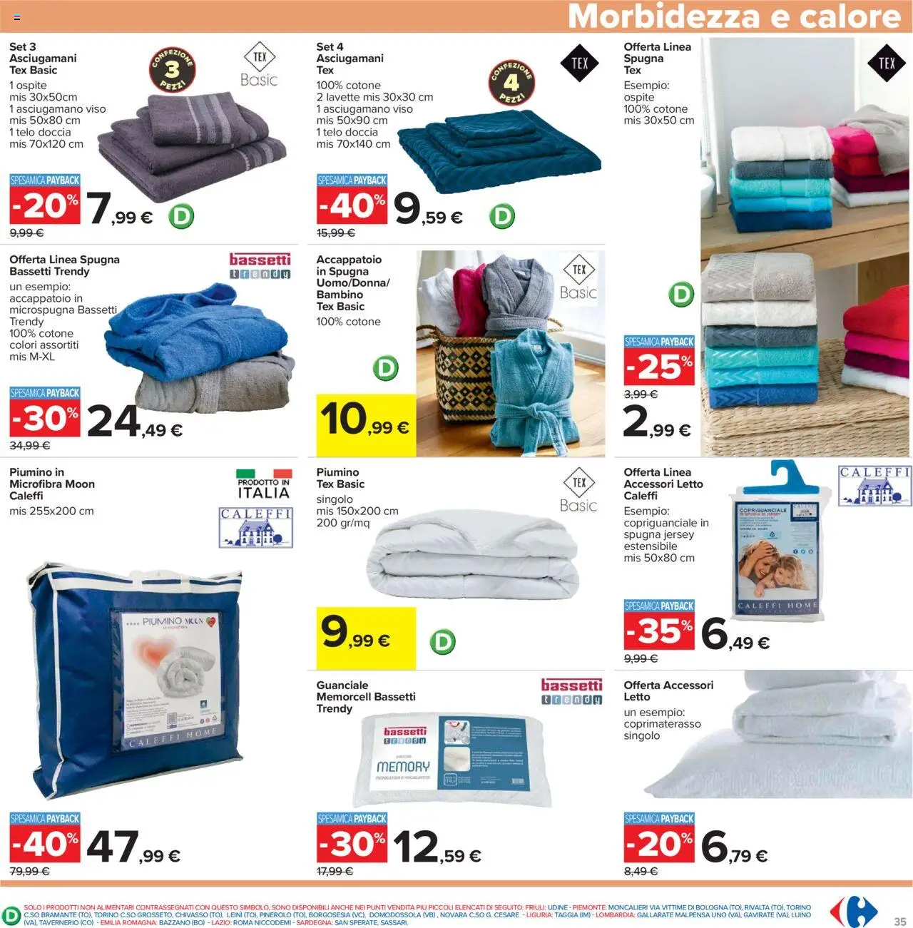 Volantino Carrefour del 23.10.2025 | Pagina: 35 | Prodotti: Spugna, Asciugamano, Doccia, Coprimaterasso