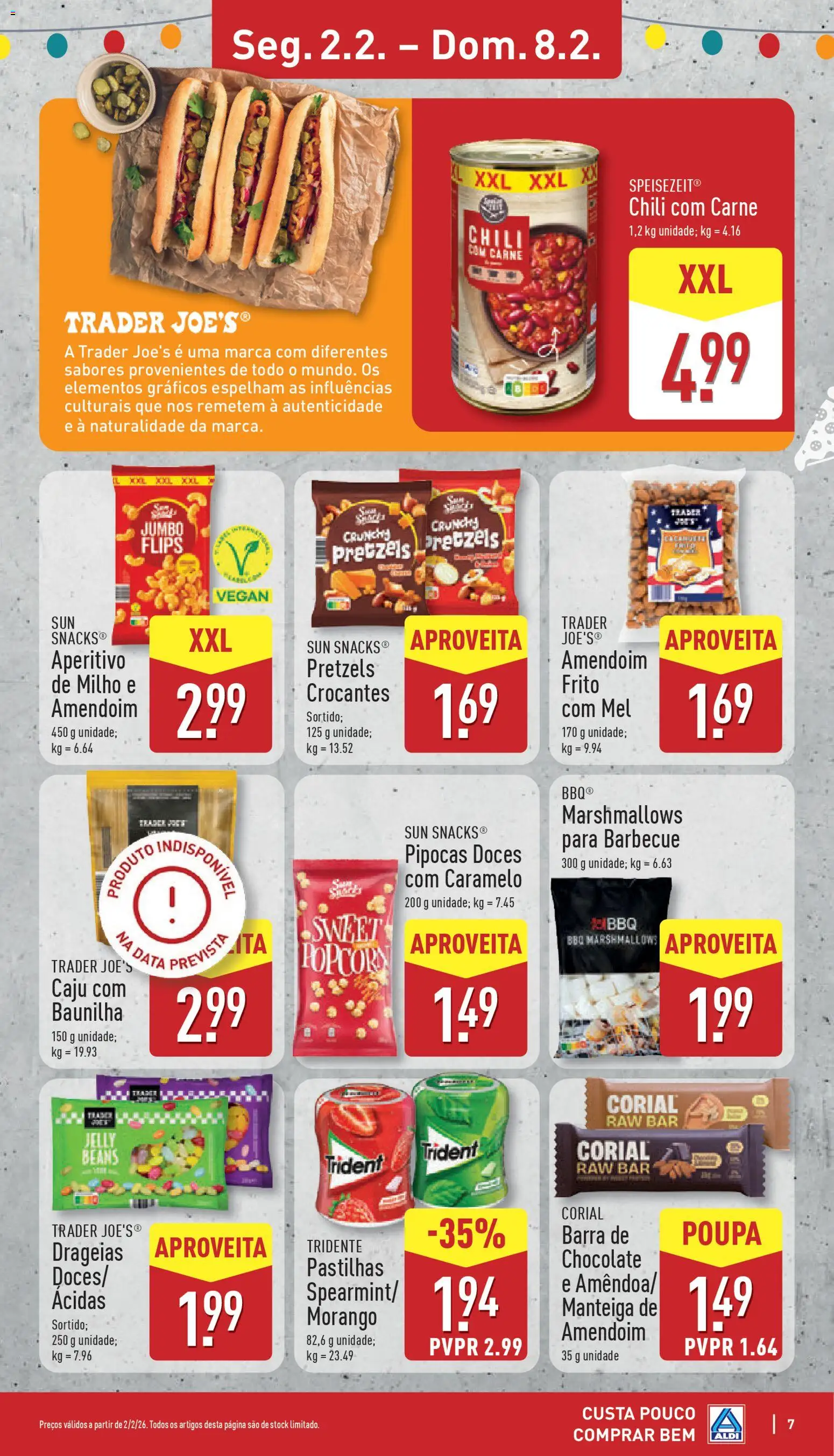 Aldi folheto │ válido de 02.02.2026 | Página: 7 | Produtos: Manteiga, Mel, Carne, Doces