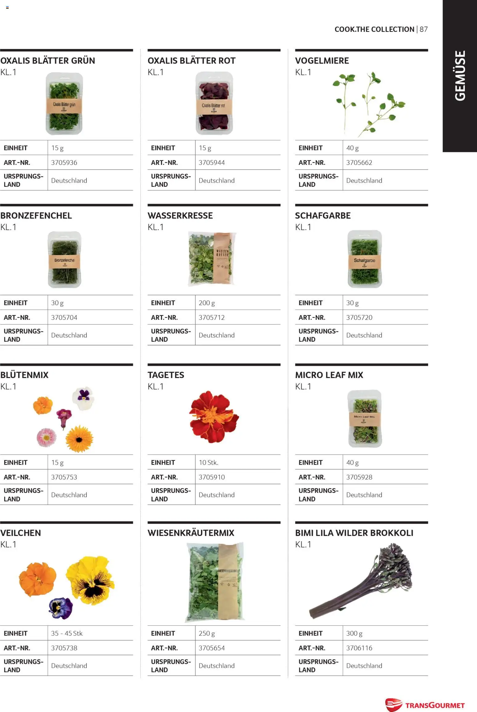Transgourmet Cook Look-Book gültig ab 08.04.2026 | Seite: 87 | Produkte: Wasser, Gemüse