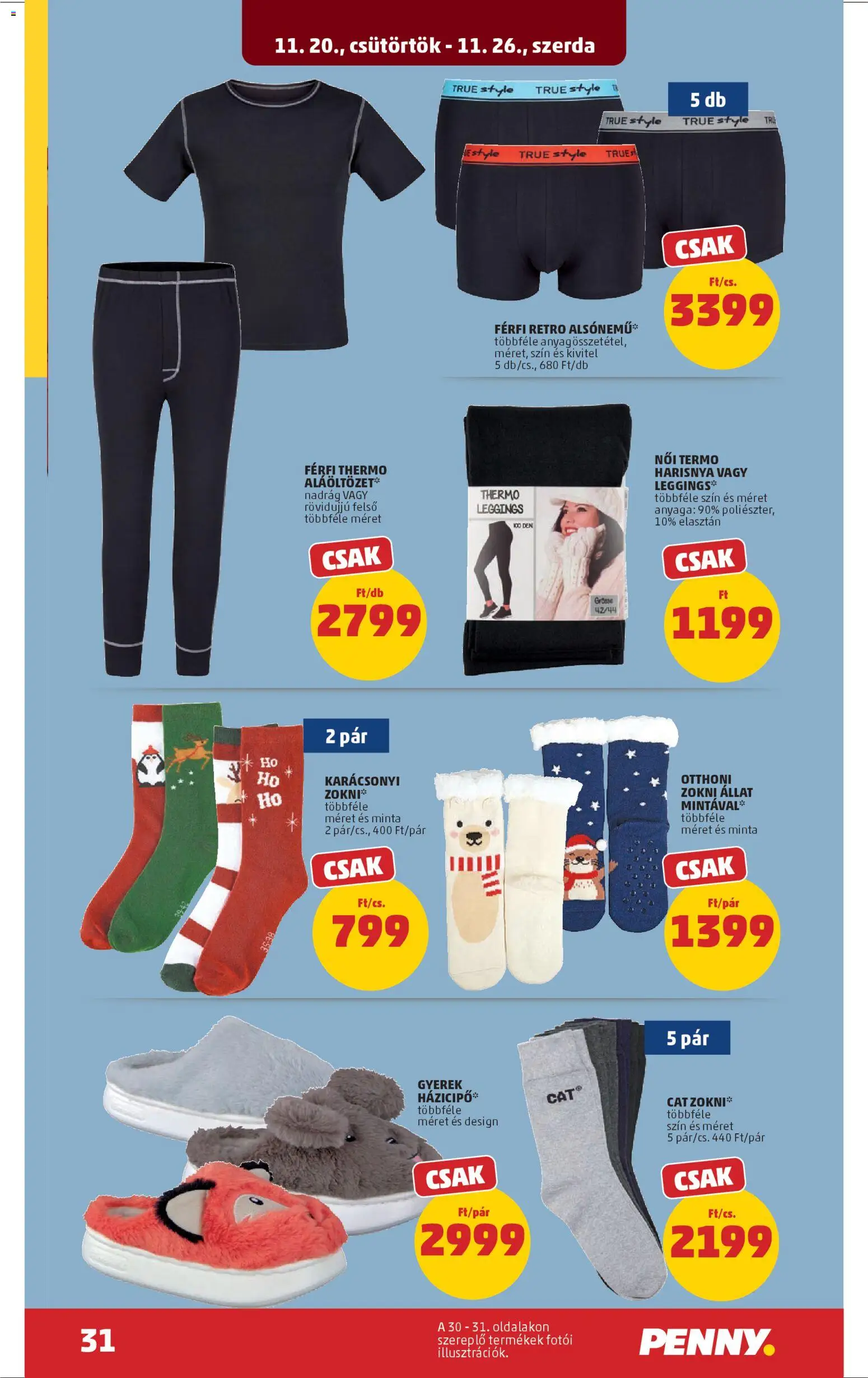 PENNY akciós ujság - amely érvényes a következő dátumtól: 20.11.2025 | Oldal: 35 | Termékek: Harisnya, Nadrág, Zokni, Leggings