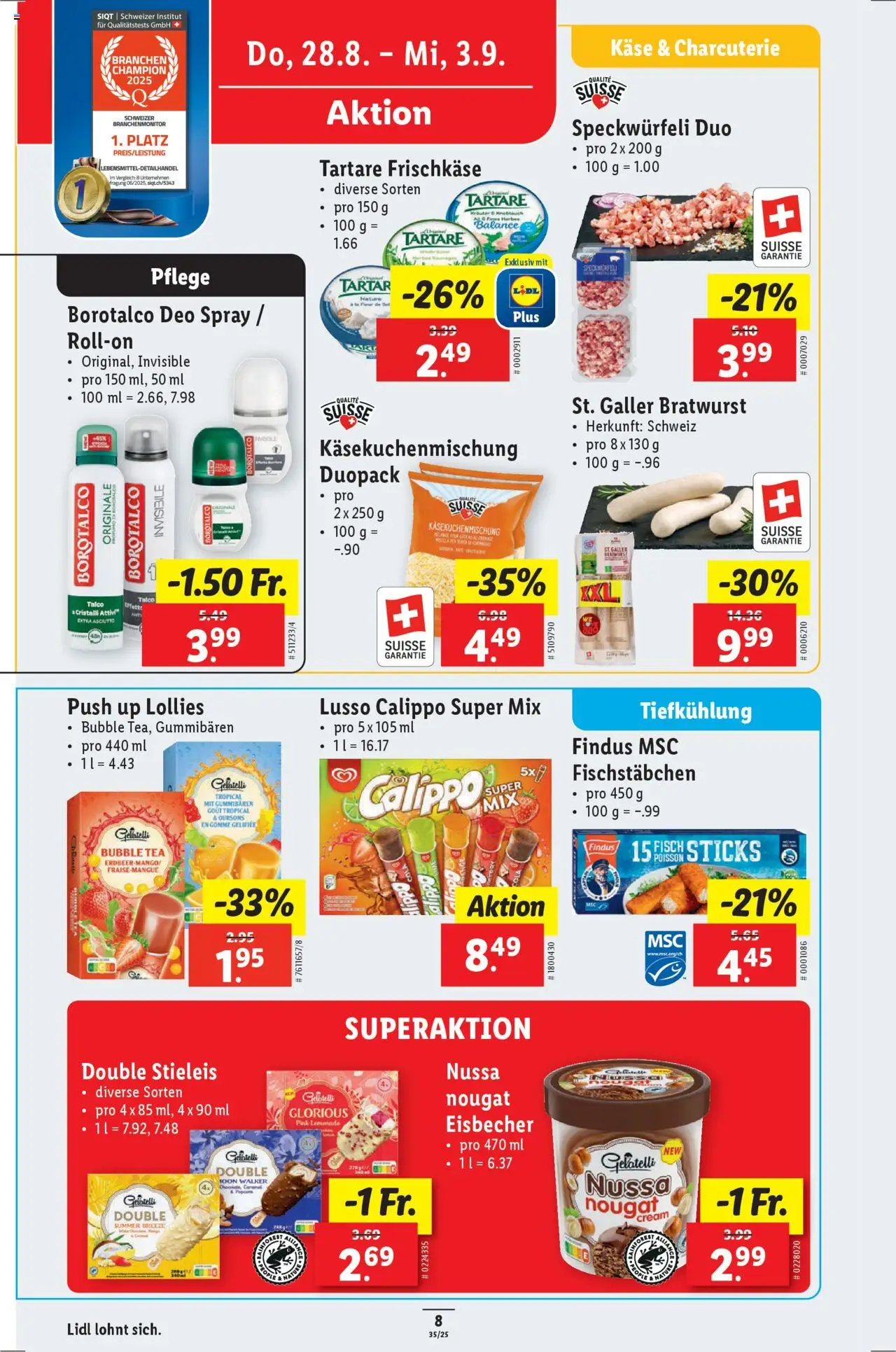 Lidl Aktionen ab 28.08.2025 | Seite: 10 | Produkte: Käse, Fisch