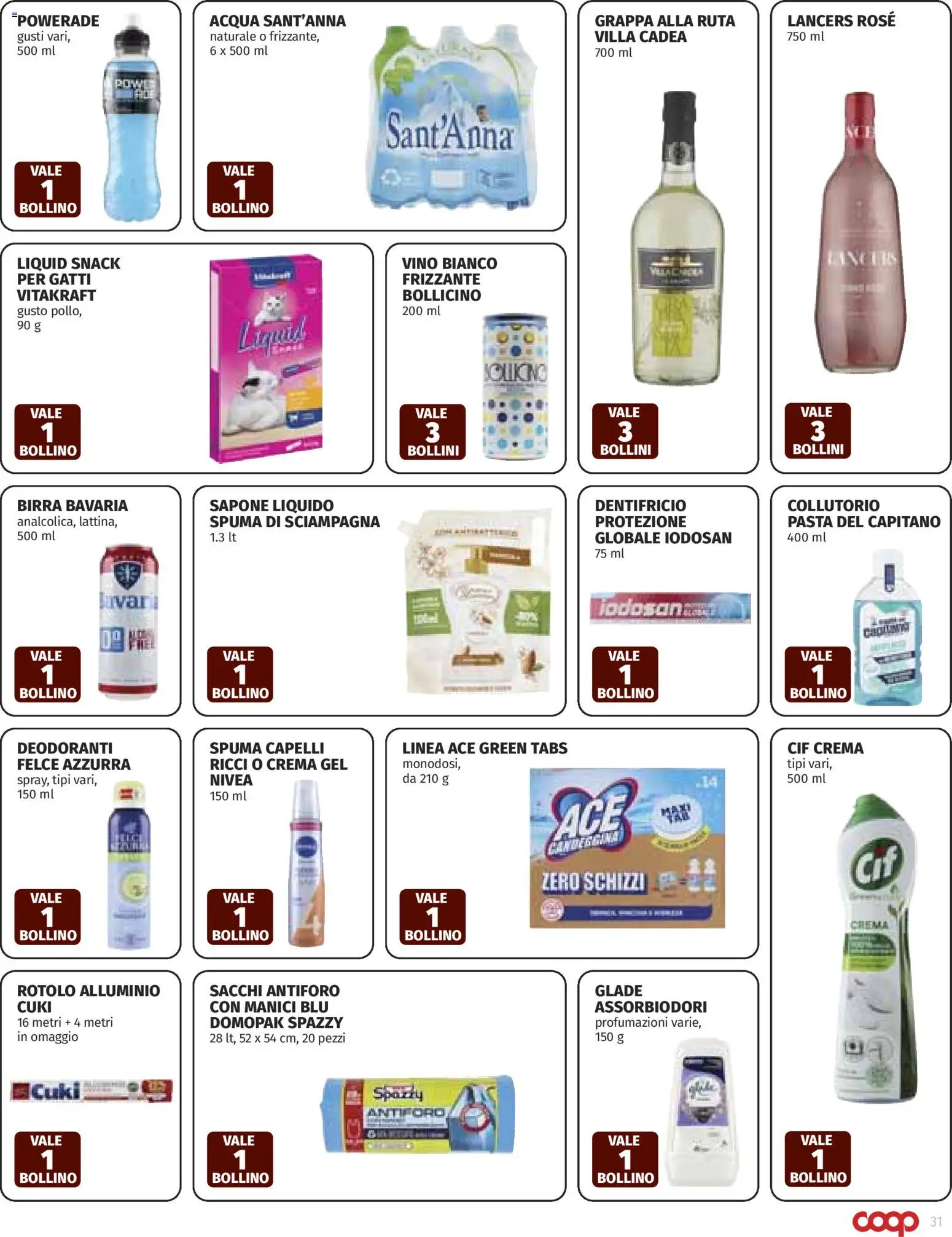Volantino COOP del 05.03.2026 | Pagina: 31 | Prodotti: Dentifricio, Birra, Pasta, Alluminio