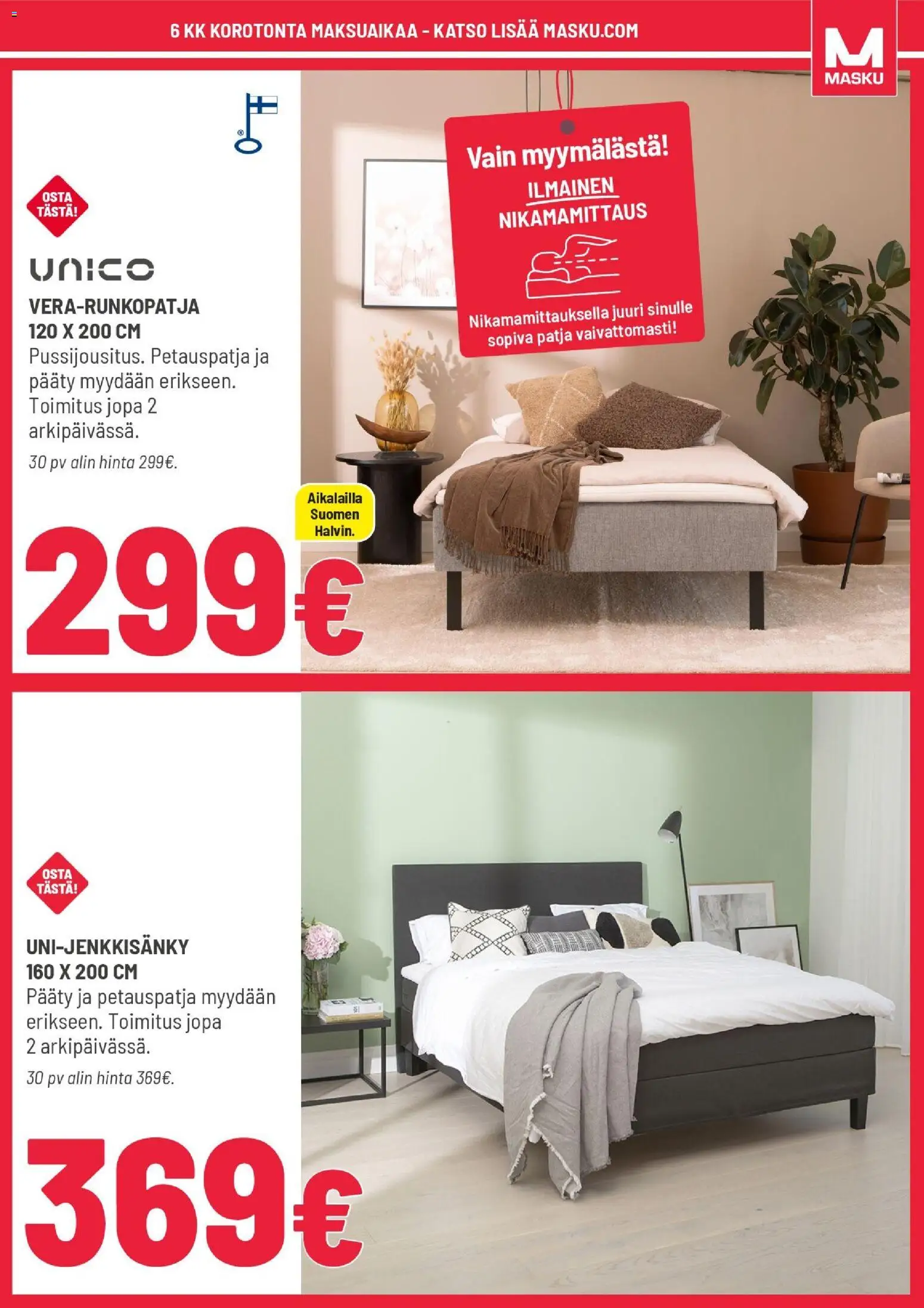 Masku tarjoukset – voimassa 20.01.2026 alkaen | Sivu: 11 | Tuotteet: Patja, Petauspatja