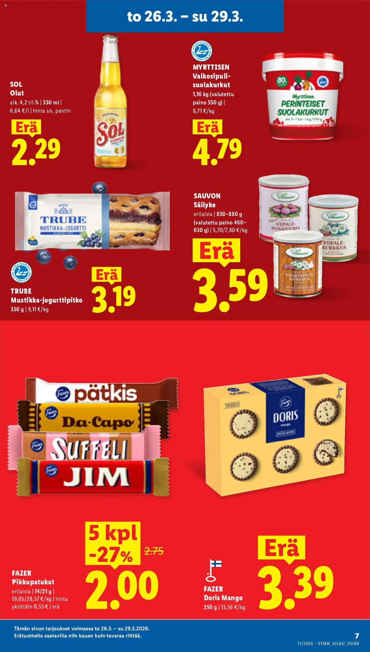 Lidl tarjoukset - Tampere – voimassa 26.03.2026 alkaen | Sivu: 7 | Tuotteet: Valkosipuli, Mango, Olut
