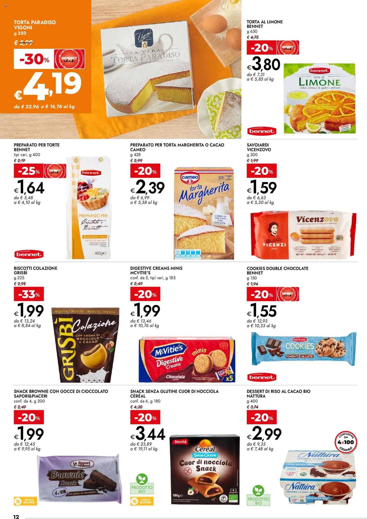 Volantino bennet del 19.02.2026 | Pagina: 12 | Prodotti: Biscotti, Latte, Limone, Torta