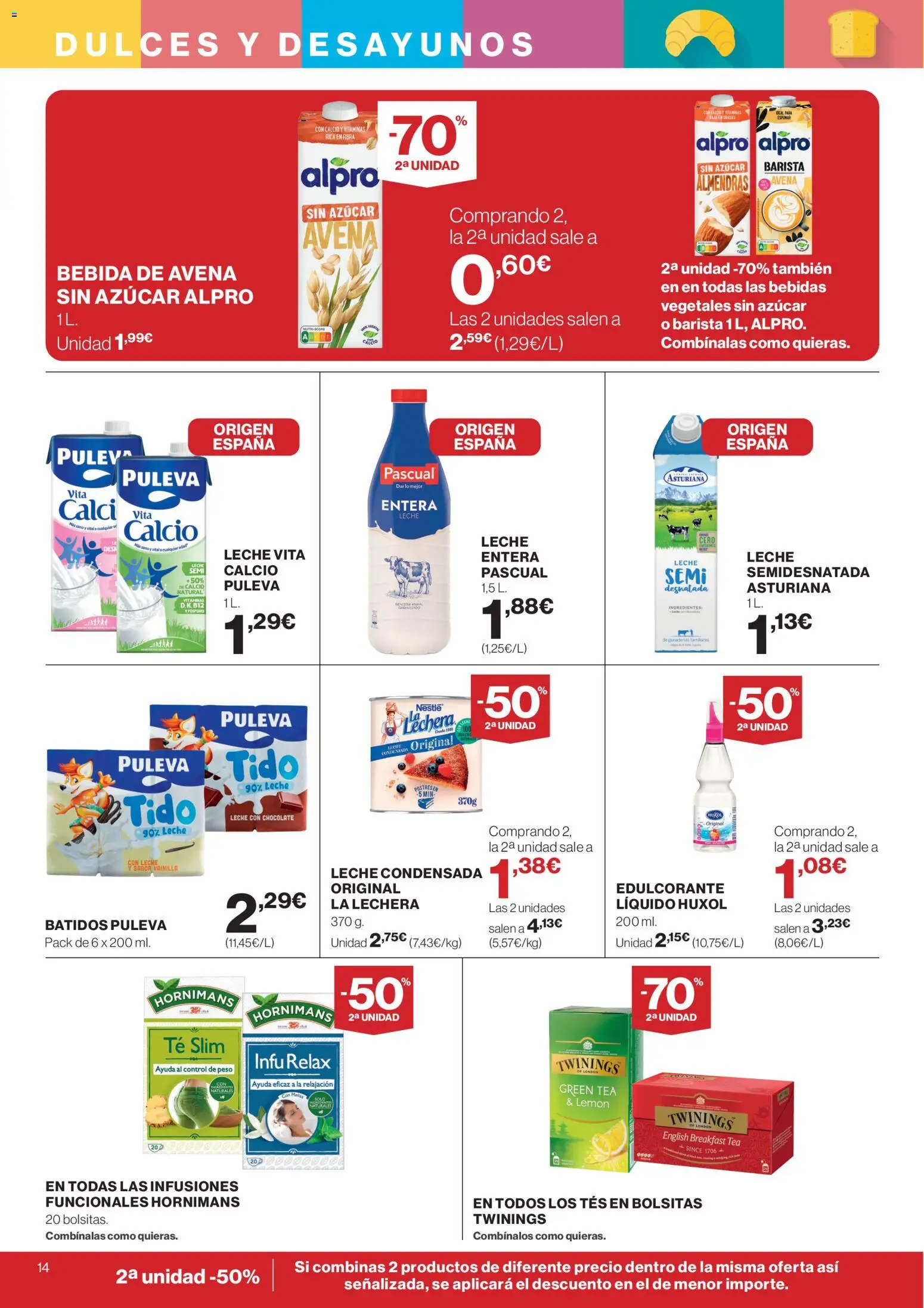 Supercor folleto │ válido desde el 25.03.2026 | Página: 14 | Productos: Leche, Té, Bebida de avena, Peso