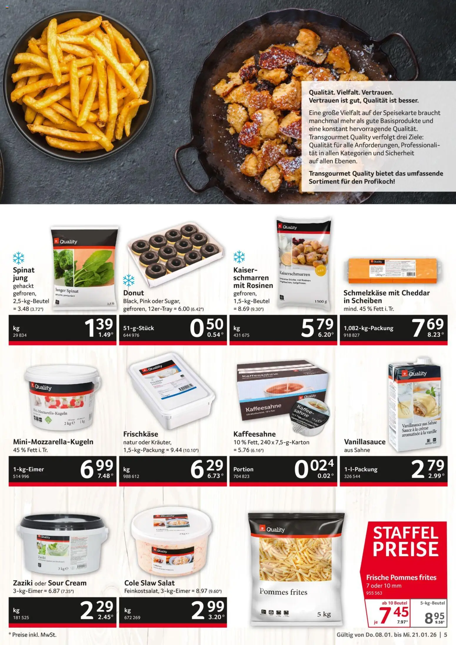 Selgros Gastronomie – gültig ab 08.01.2026 | Seite: 5 | Produkte: Kaffee, Pommes, Pommes frites, Rosinen