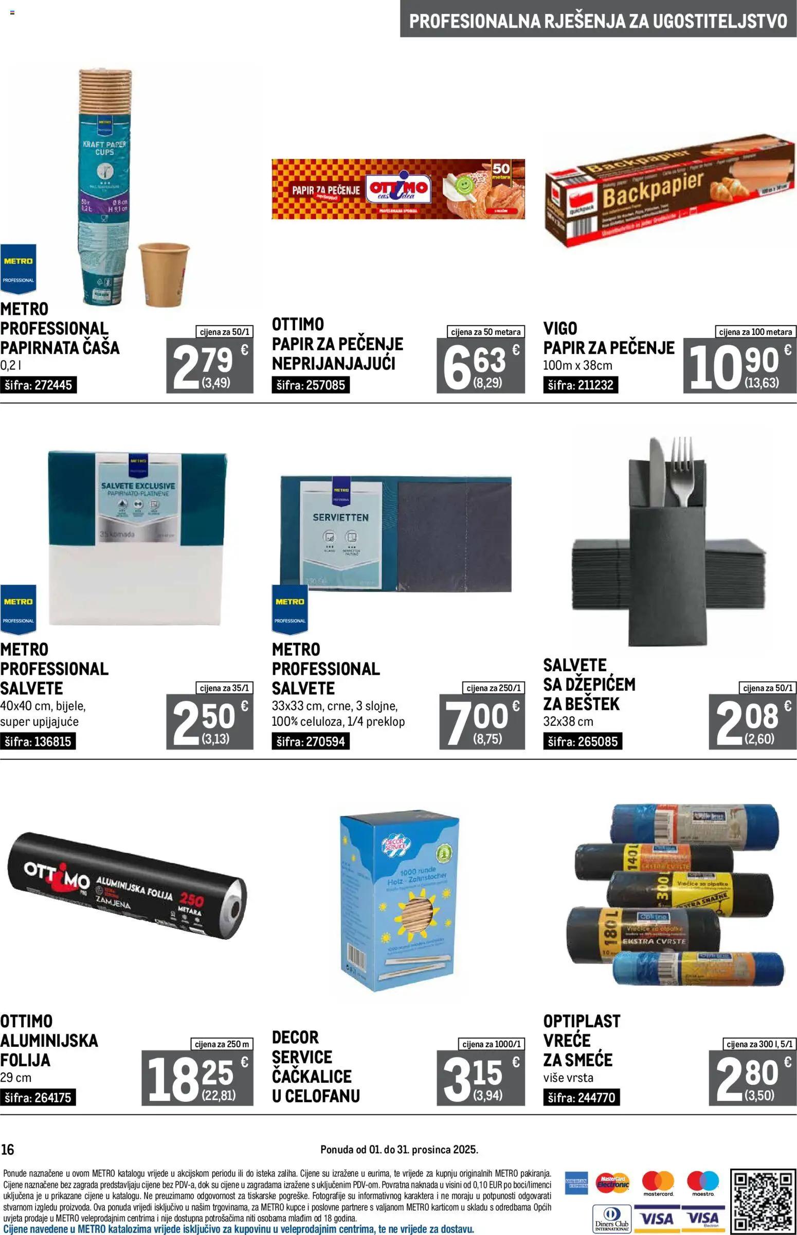 Metro katalog | vrijedi od 01.12.2025 | Stranica: 16 | Proizvodi: Salvete, Papir za pečenje