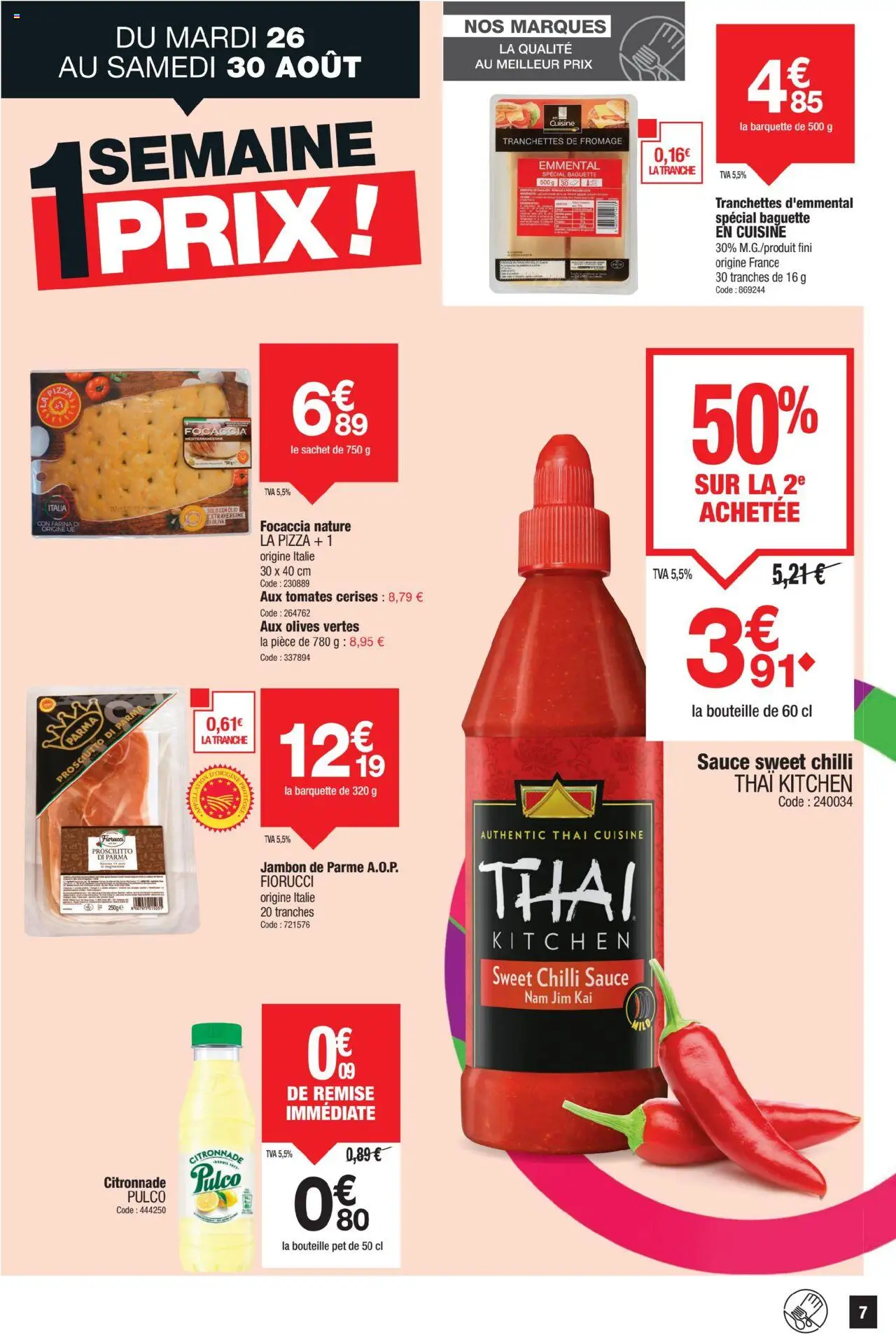  | Page: 7 | Produits: Cerises, Emmental, Jambon, Tomates