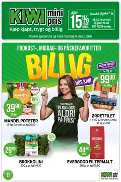 Forhåndsvisning av Kiwi kundeavis gyldig fra 09.03.2026