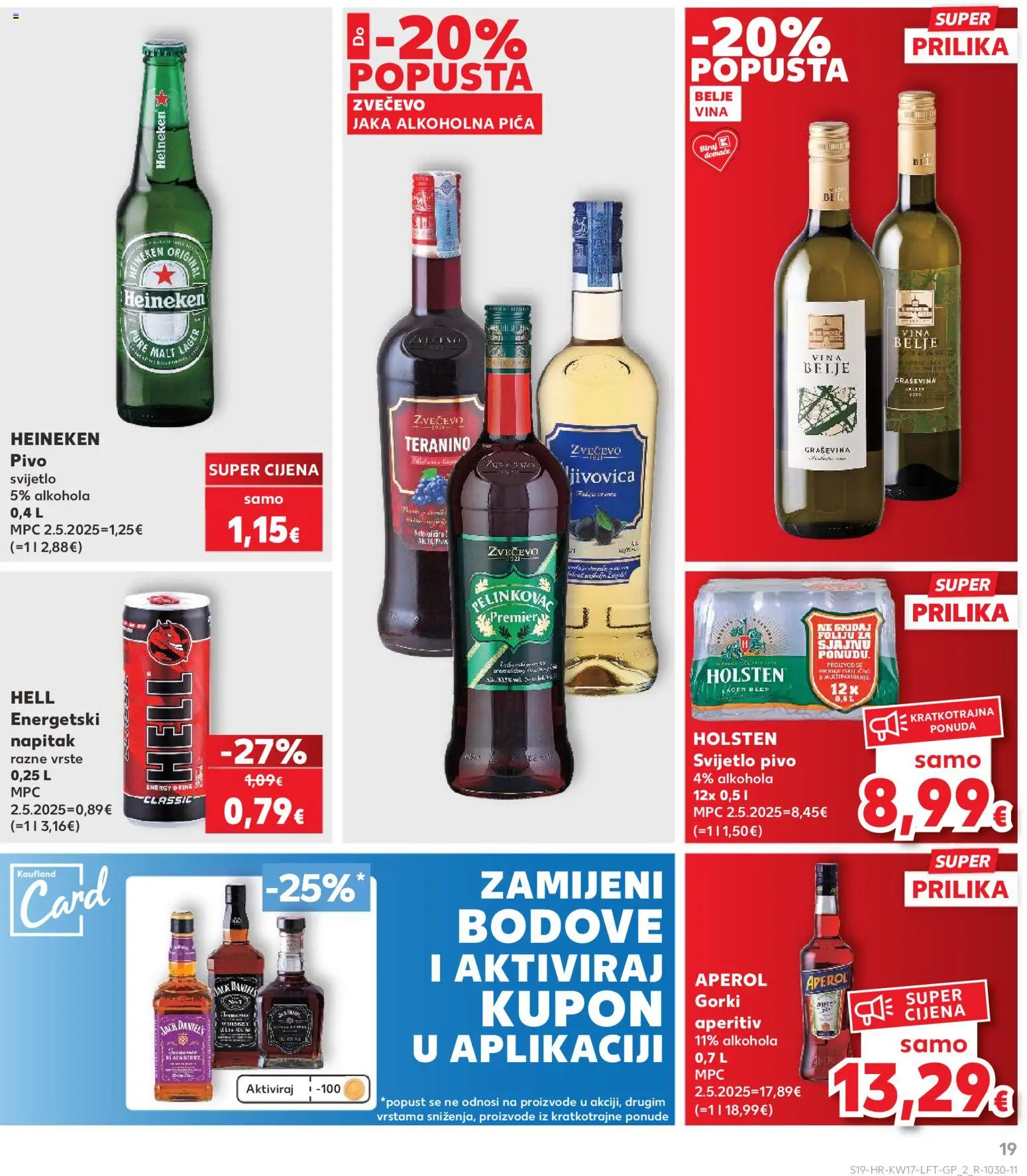 Kaufland HR akciós ujság - amely érvényes a következő dátumtól: 22.04.2026 | Oldal: 19 | Termékek: Aperol, Heineken