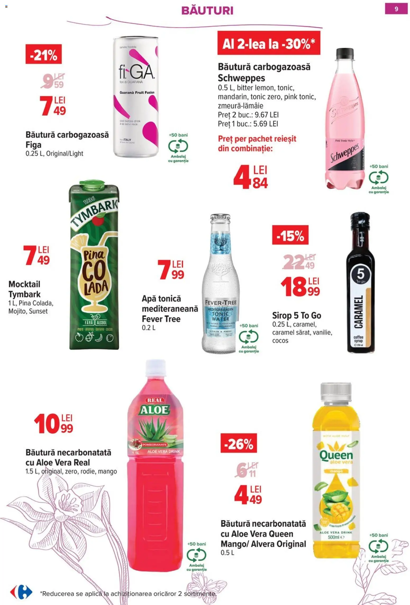 Noul catalog Carrefour – valabil de la 18.02.2026 | Pagină: 9 | Produse: Aloe vera, Mere, Apă, Mango
