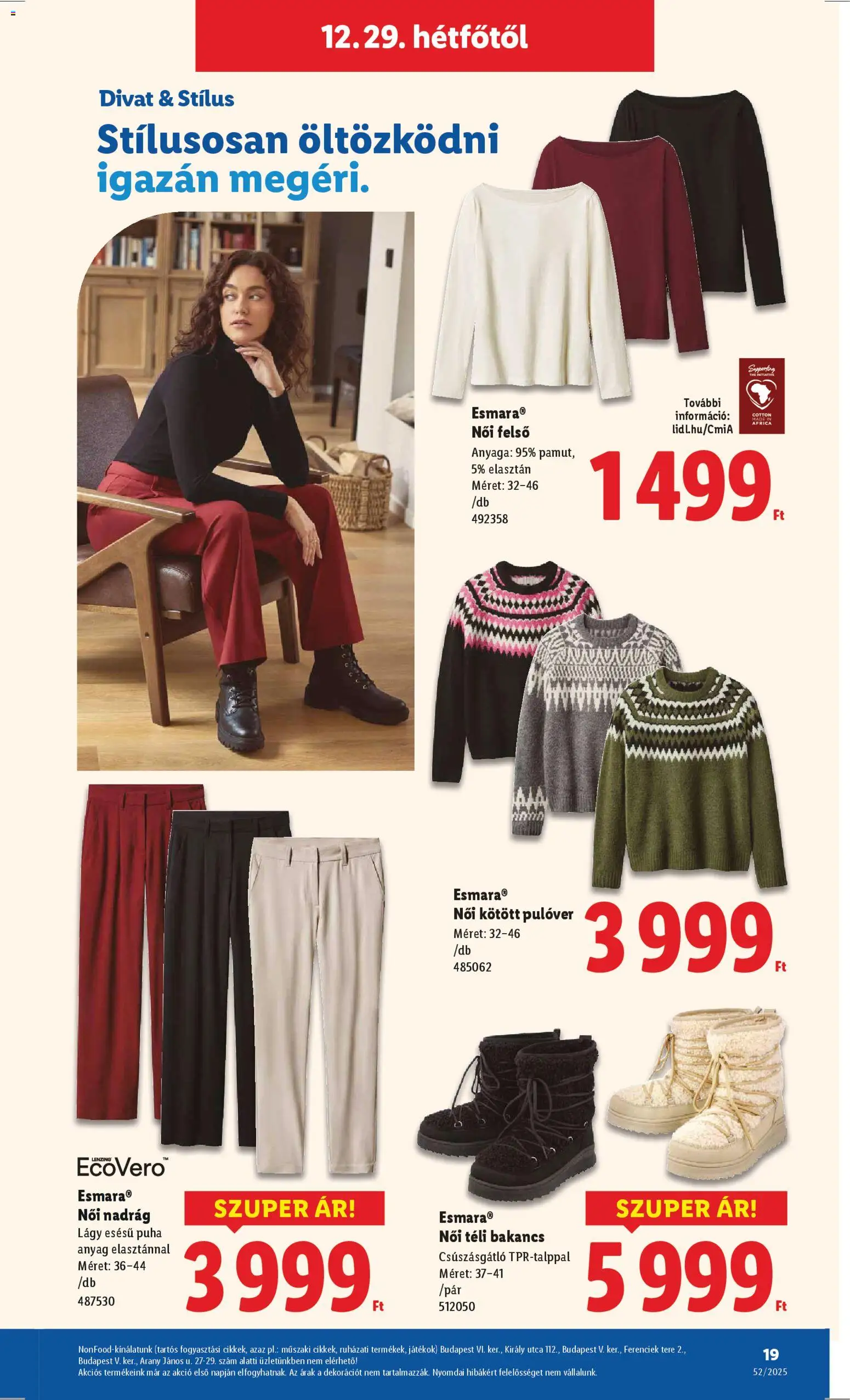 Lidl akciós ujság - amely érvényes a következő dátumtól: 27.12.2025 | Oldal: 19 | Termékek: Női nadrág, Játékok, Pulóver, Nadrág