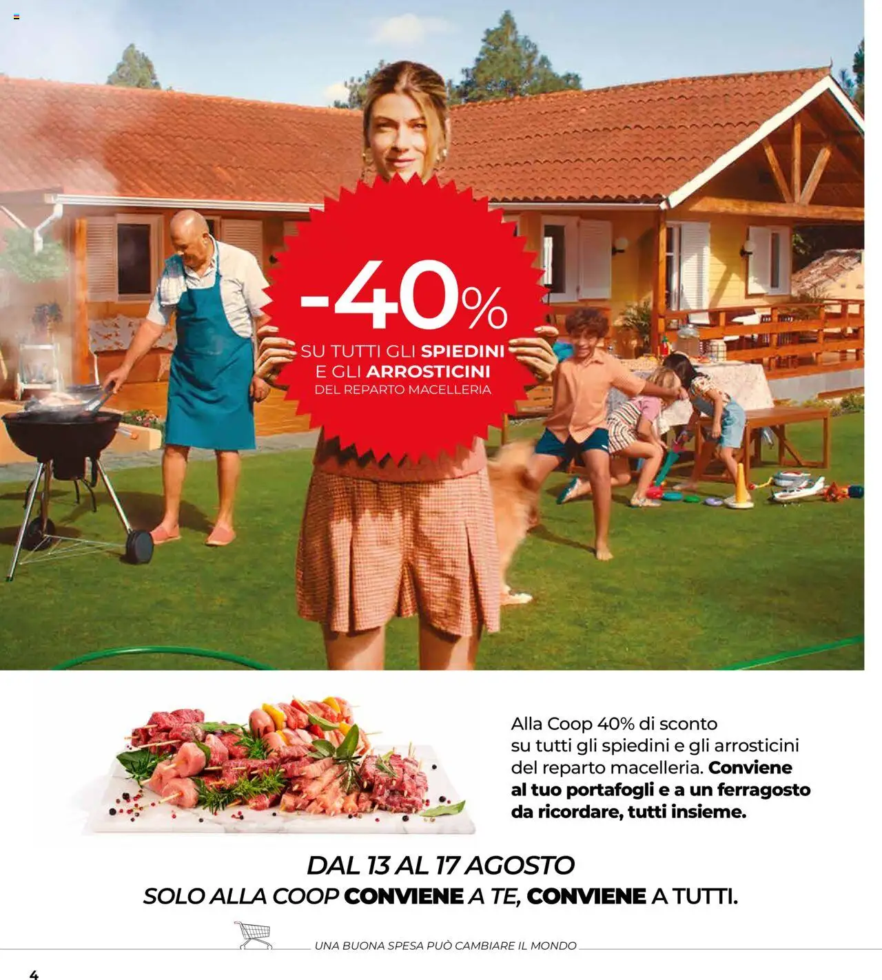 Volantino COOP del 14.08.2025 | Pagina: 4 | Prodotti: Spiedini, Arrosticini