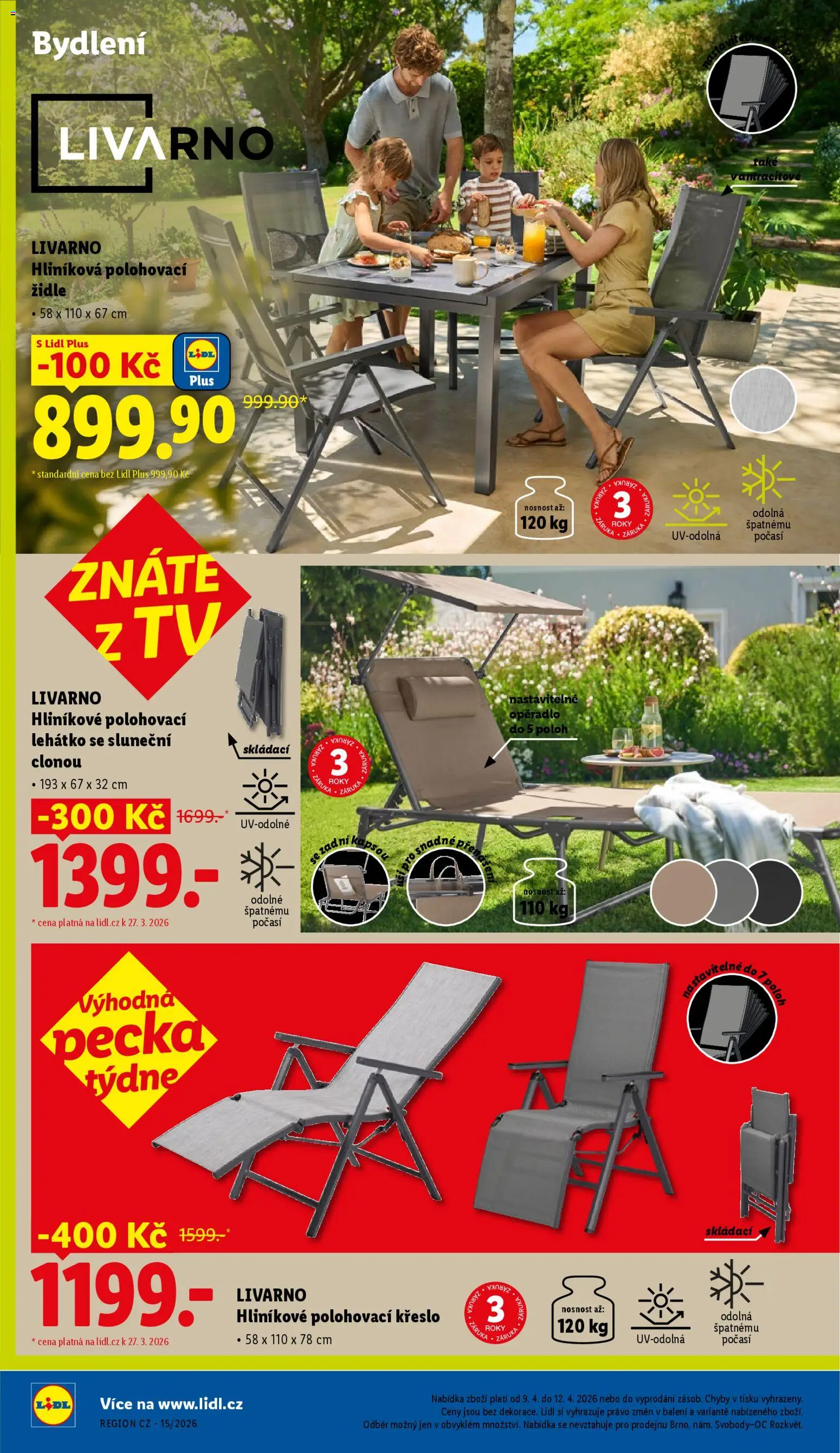 Lidl leták - Spotřební zboží od 07.04.2026 | Strana: 12 | Produkty: Tv, Křeslo, Lehátko, Židle