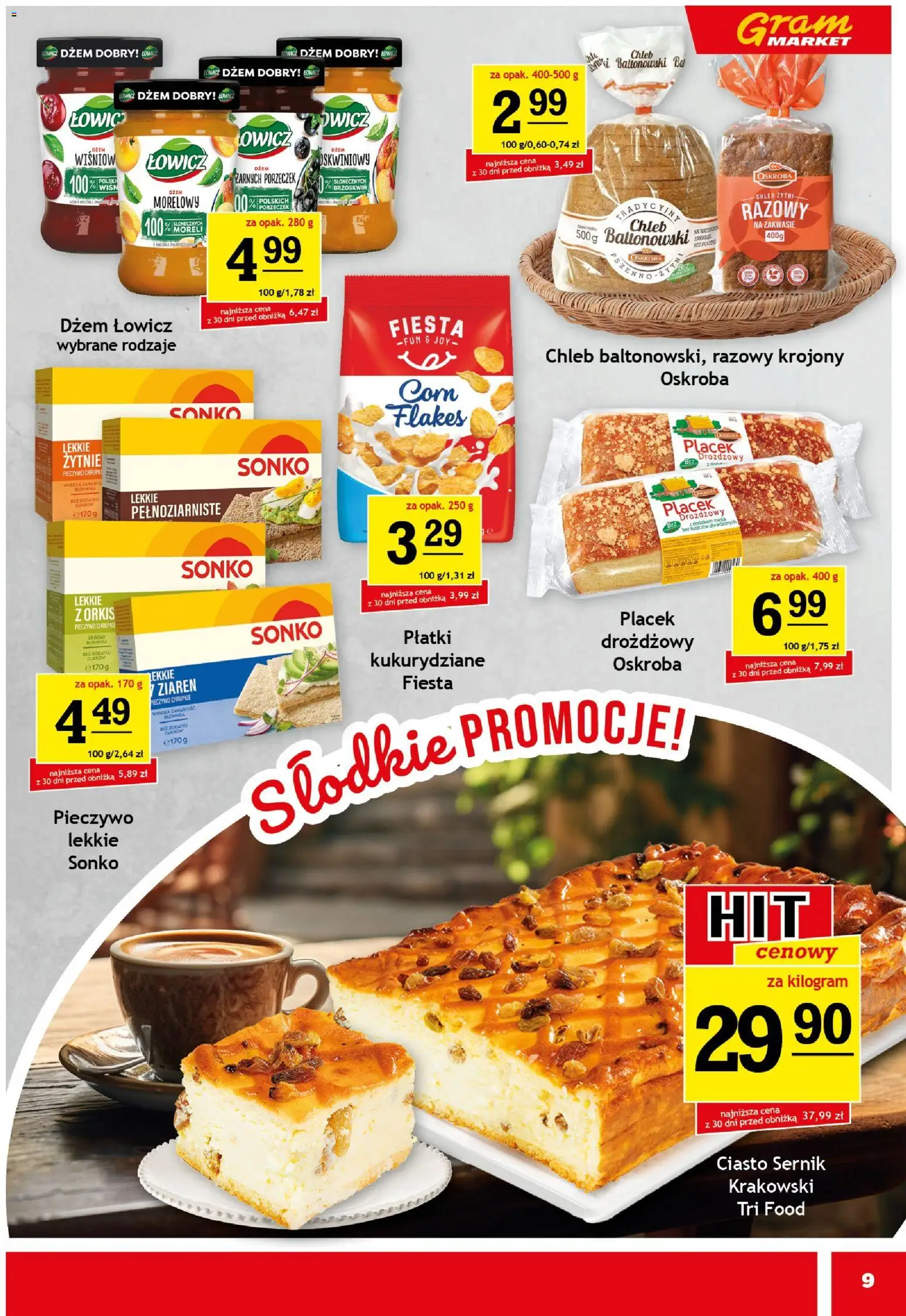Gram Market Gazetka od 07.01.2026 | Strona: 9 | Produkty: Pieczywo, Pieczywo chrupkie, Ciasto, Chleb żytni