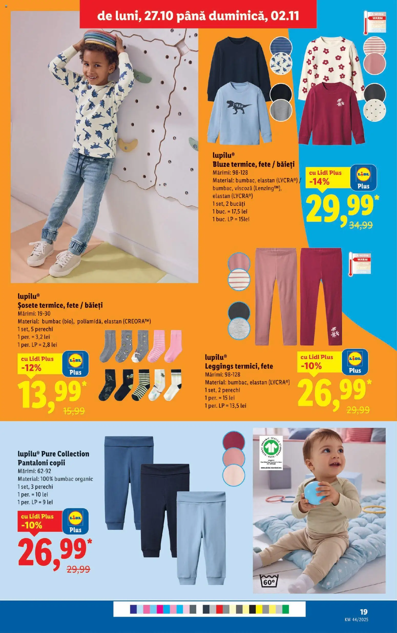 Noul catalog Lidl – valabil de la 27.10.2025 | Pagină: 19 | Produse: Pantaloni, Șosete