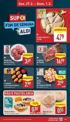 Pré-visualização Aldi folheto válido de 23.02.2026 | Página: 25 | Produtos: Camarão, Pão, Presunto, Nata