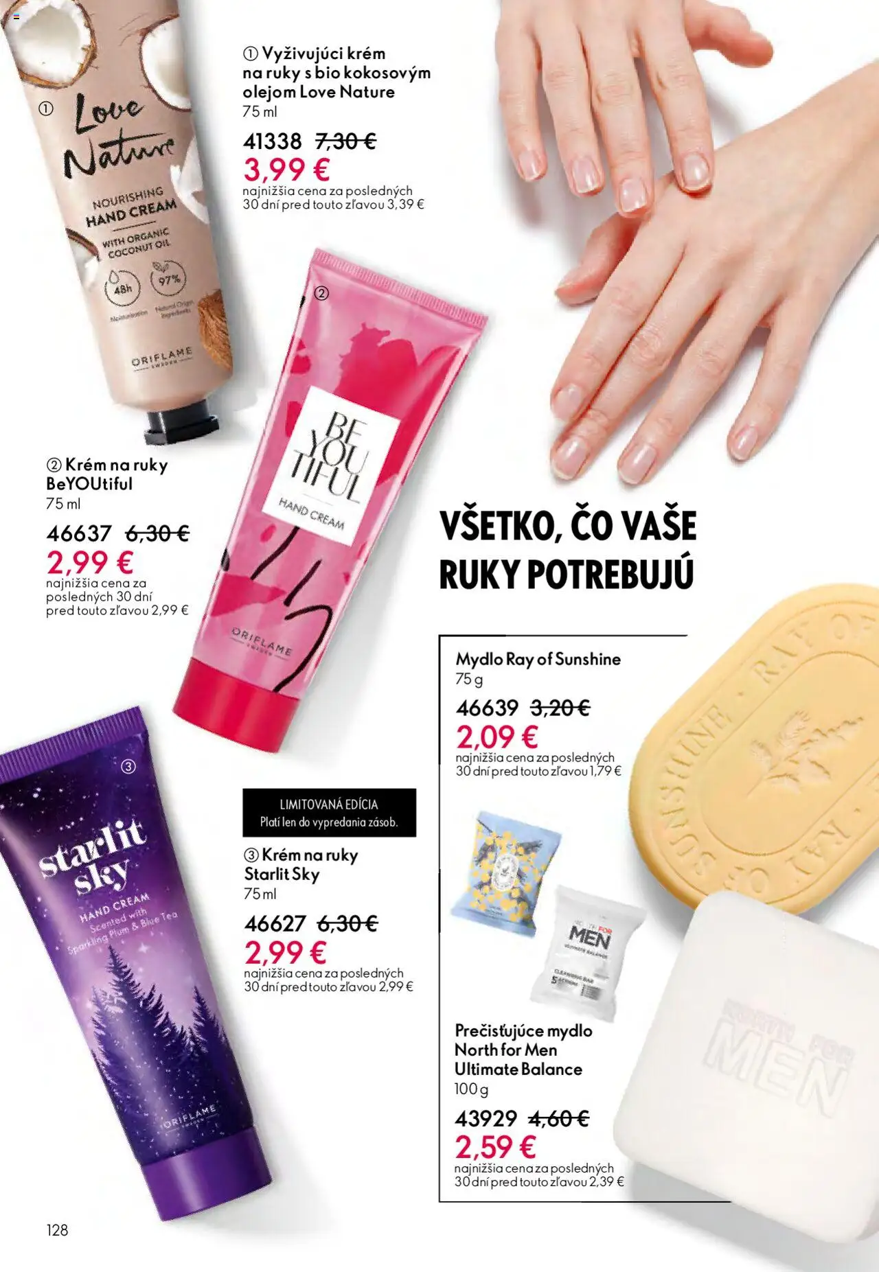 Katalóg Oriflame 13 2025 │ platný od 07.09.2025 | Strana: 128 | Produkty: Krém na ruky, Mydlo, Krém