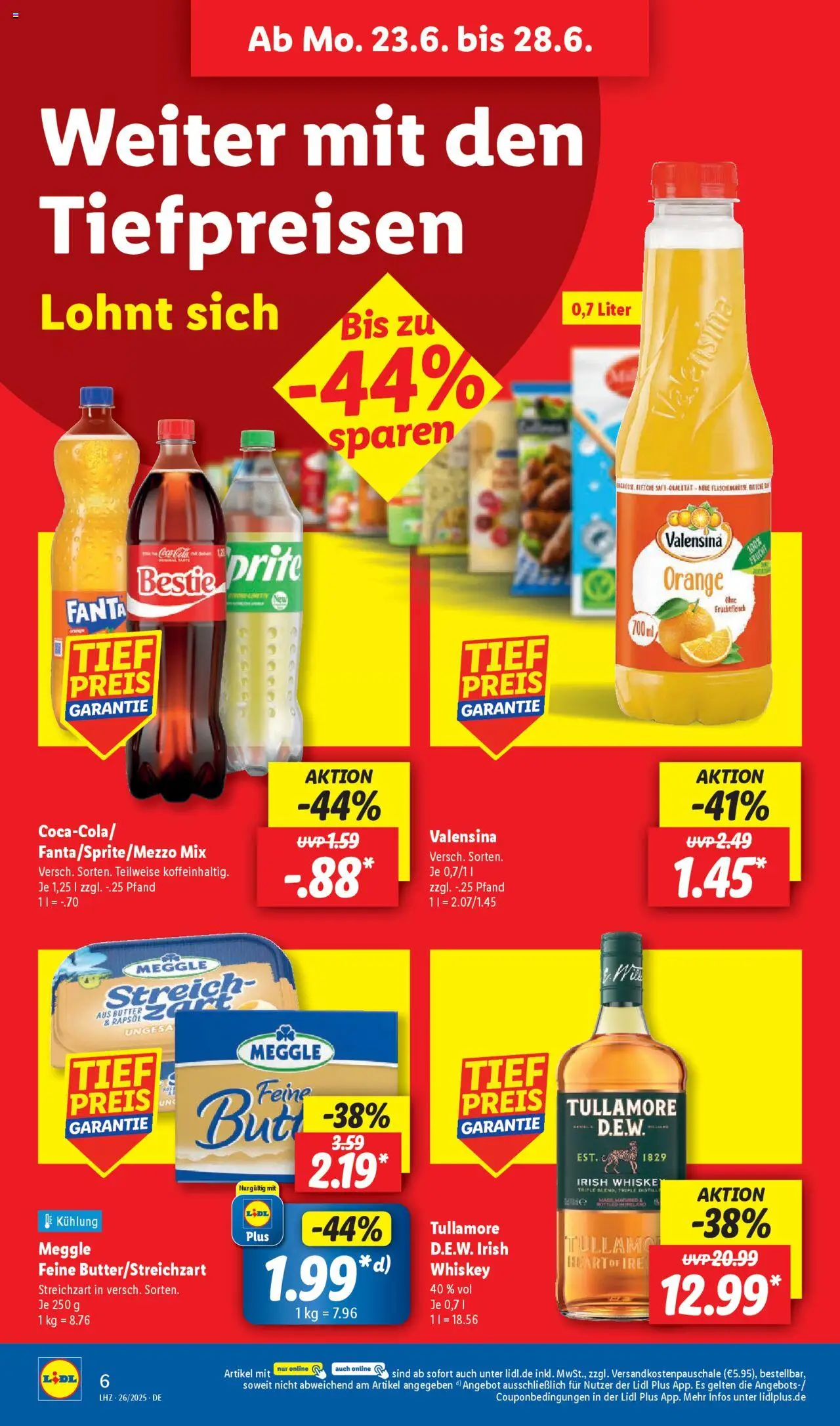 Lidl Prospekt 	 - gültig ab dem 23.06.2025 | Seite: 8 | Produkte: Fanta, Butter, Valensina, Whiskey