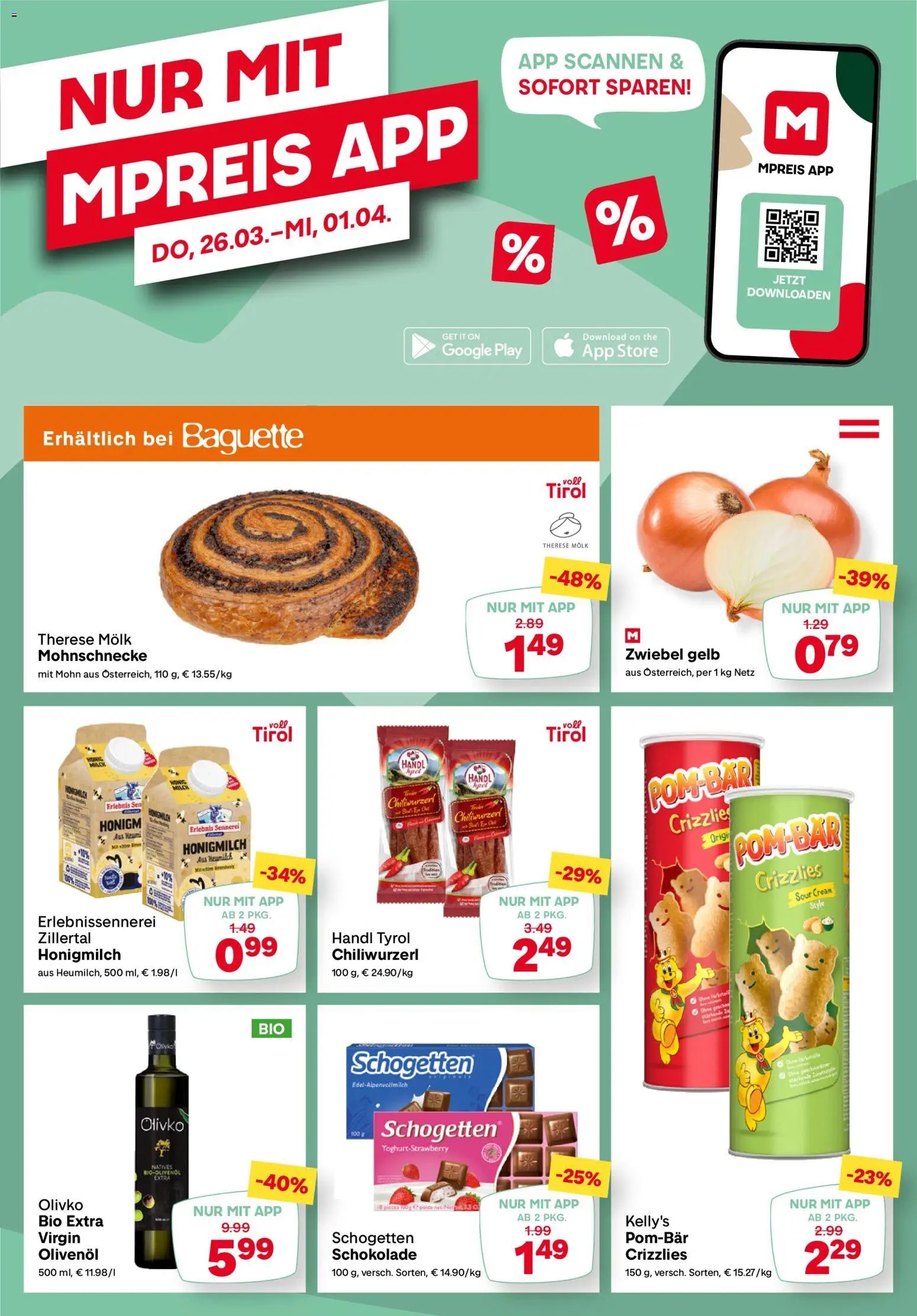 MPREIS Flugblatt gültig ab 26.03.2026 | Seite: 13 | Produkte: Jääkaappipakastin, Milch, Schokolade