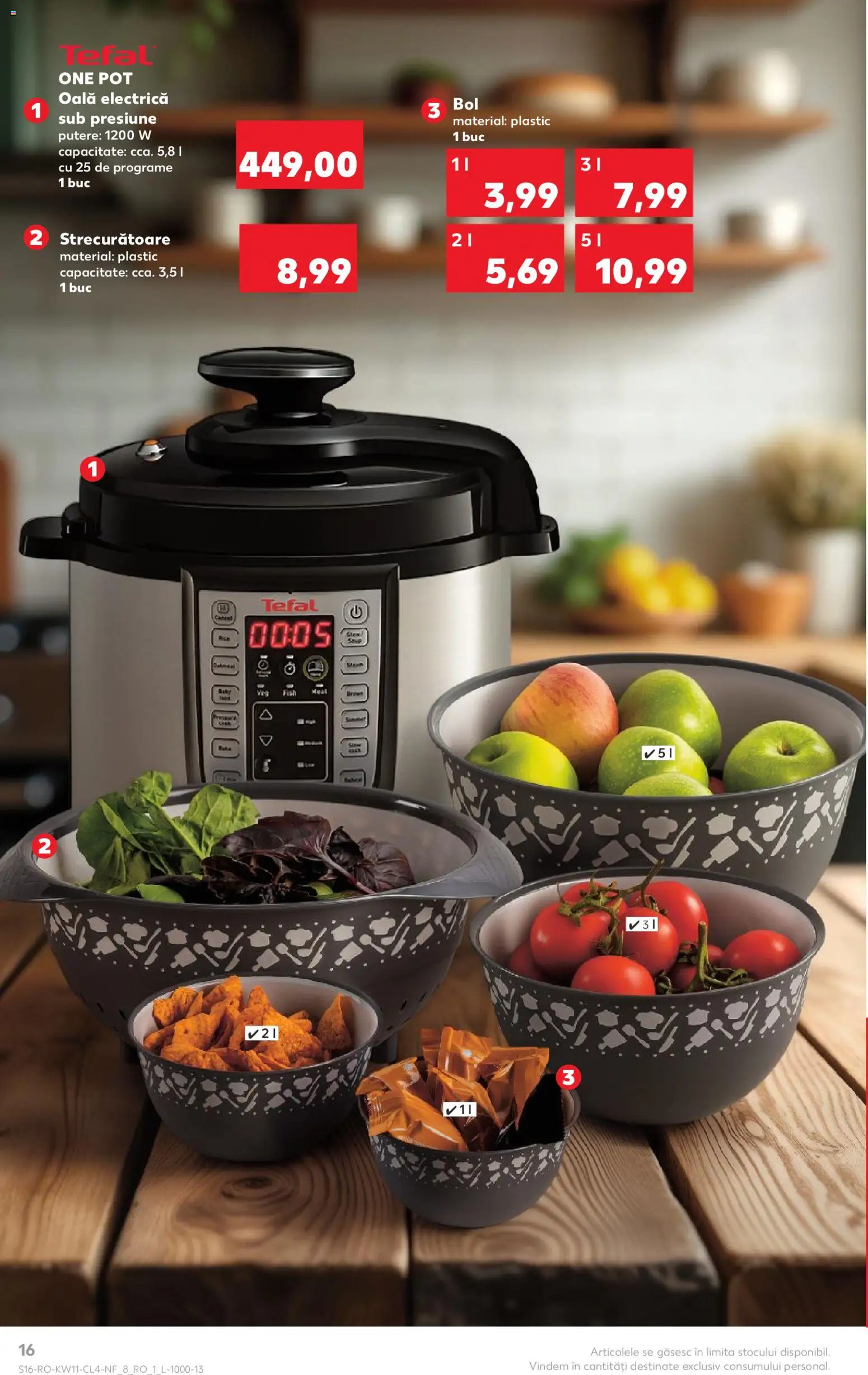Kaufland RO akciós ujság - amely érvényes a következő dátumtól: 11.03.2026 | Oldal: 16 | Termékek: Tefal