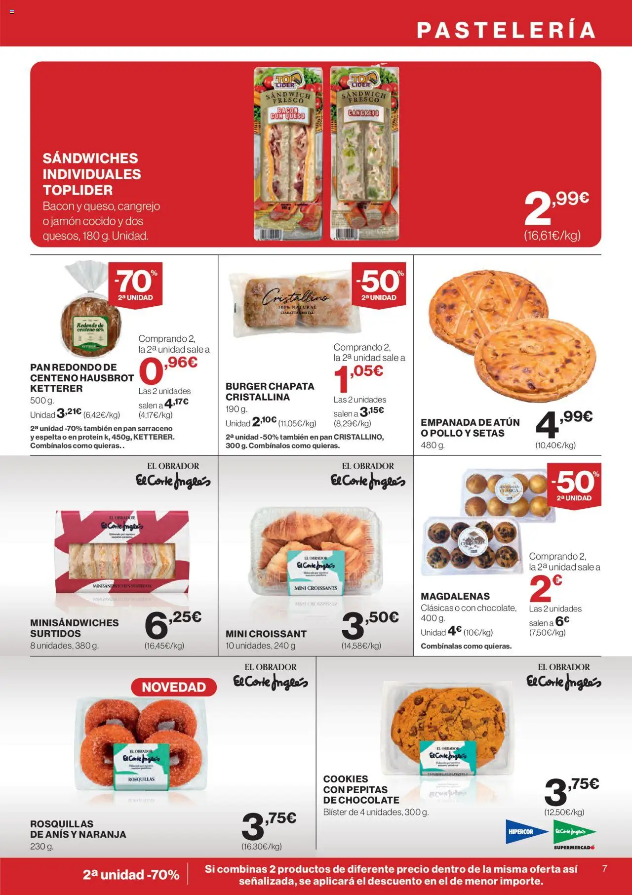 Hipercor catálogo │ válido desde el 05.06.2025 | Página: 7 | Productos: Chocolate, Jamón, Jamón cocido, Magdalenas