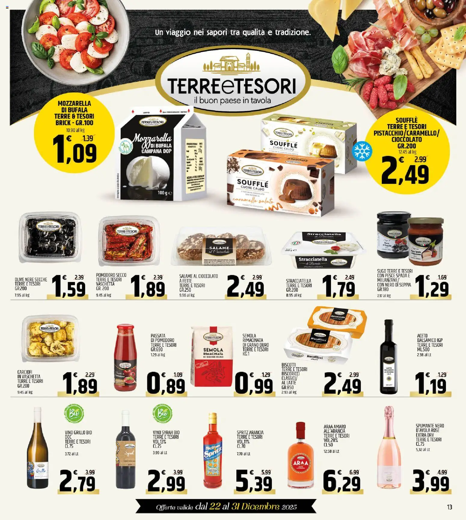 Volantino ARD Discount del 22.12.2025 | Pagina: 13 | Prodotti: Cioccolato, Salame, Vino, Pesce spada