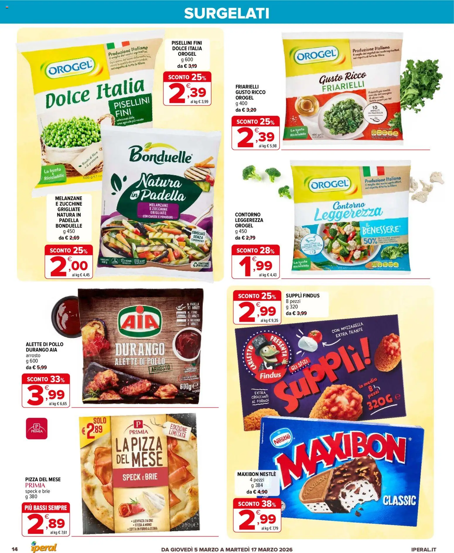 Volantino Iperal del 05.03.2026 | Pagina: 14 | Prodotti: Speck, Mozzarella, Friarielli, Padella