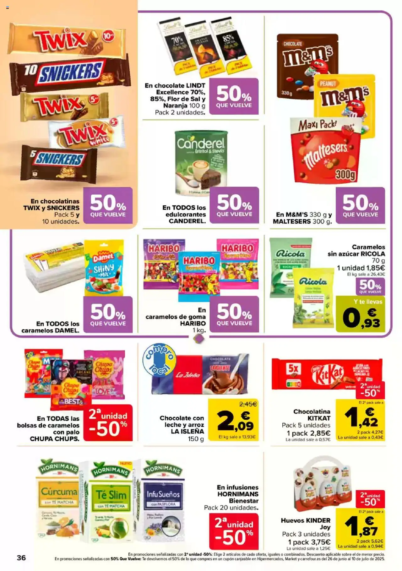 Carrefour folleto │ válido desde el 09.06.2025 | Página: 36 | Productos: Chocolatinas, Chocolate, Arroz, Chocolate con leche