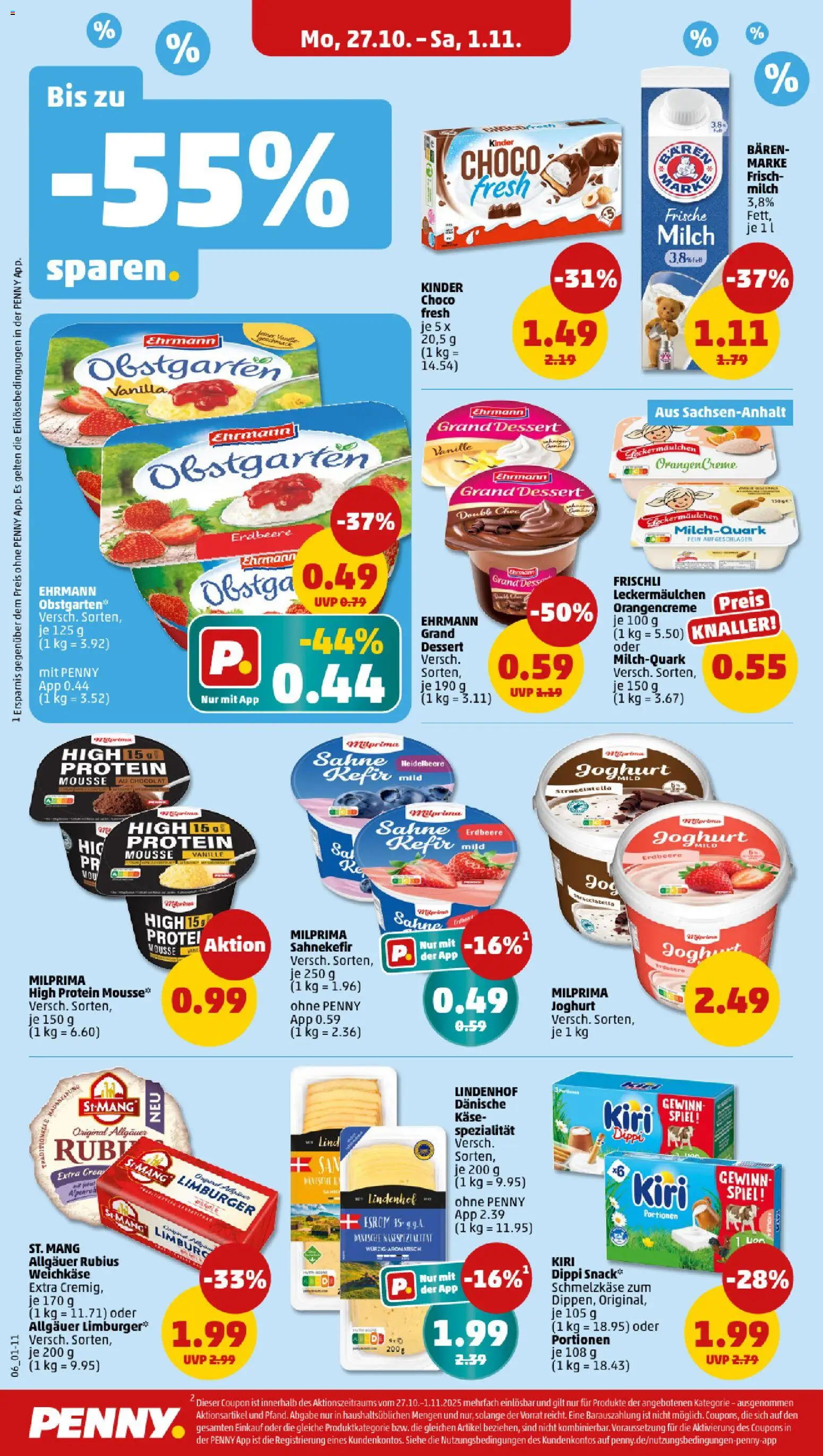 Penny Prospekt 	 – gültig ab 27.10.2025 | Seite: 8 | Produkte: Spiel, Milch, Käse, Creme