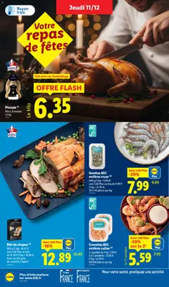 LIDL - Prévisualisation de Gambas ASC entières crues (2), 800 g (1 kg = 9,99 €) avec Lidl Plus au lieu de 9,99 € (1 kg = 12,49 €) 30 à 40 pièces par kg valide à partir de 11.12.2025 | Page: 6