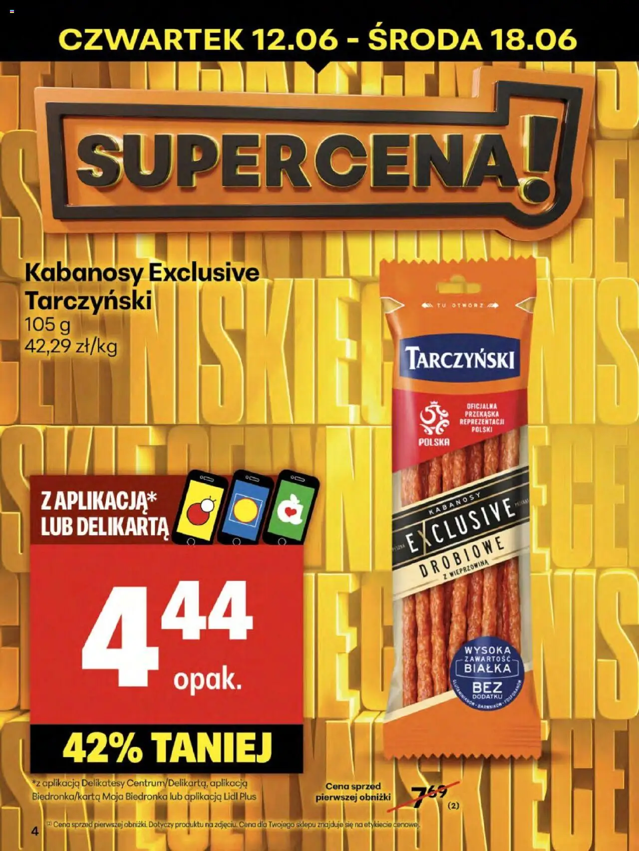 Delikatesy Centrum Gazetka - Sklepy Własne od 12.06.2025 | Strona: 4 | Produkty: Kabanosy, Delikatesy, Wieprzowina