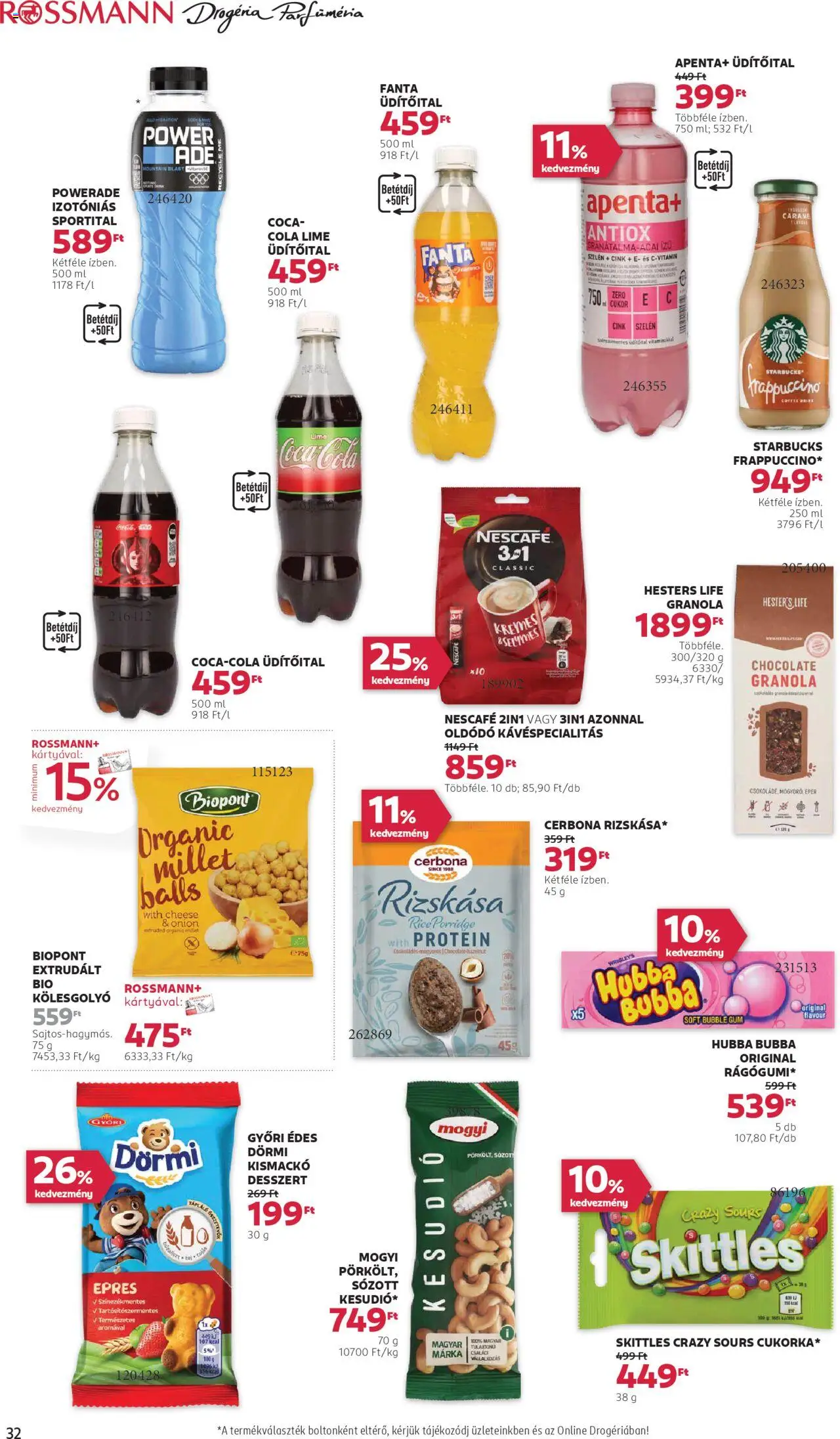 Rossmann akciós ujság - amely érvényes a következő dátumtól: 20.10.2025 | Oldal: 34 | Termékek: Nescafé, Kesudió, Cola, Kölesgolyó