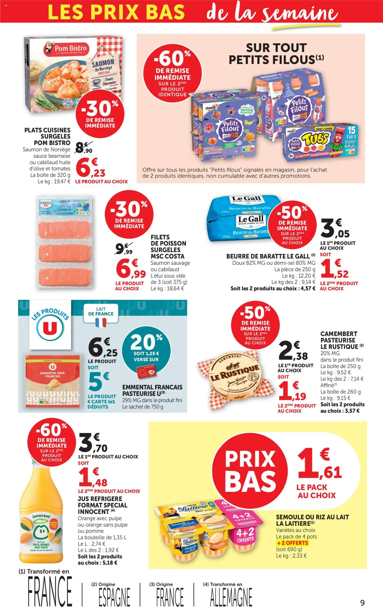 {H1} | Page: 9 | Produits: Framboise, Emmental, Huile, Camembert