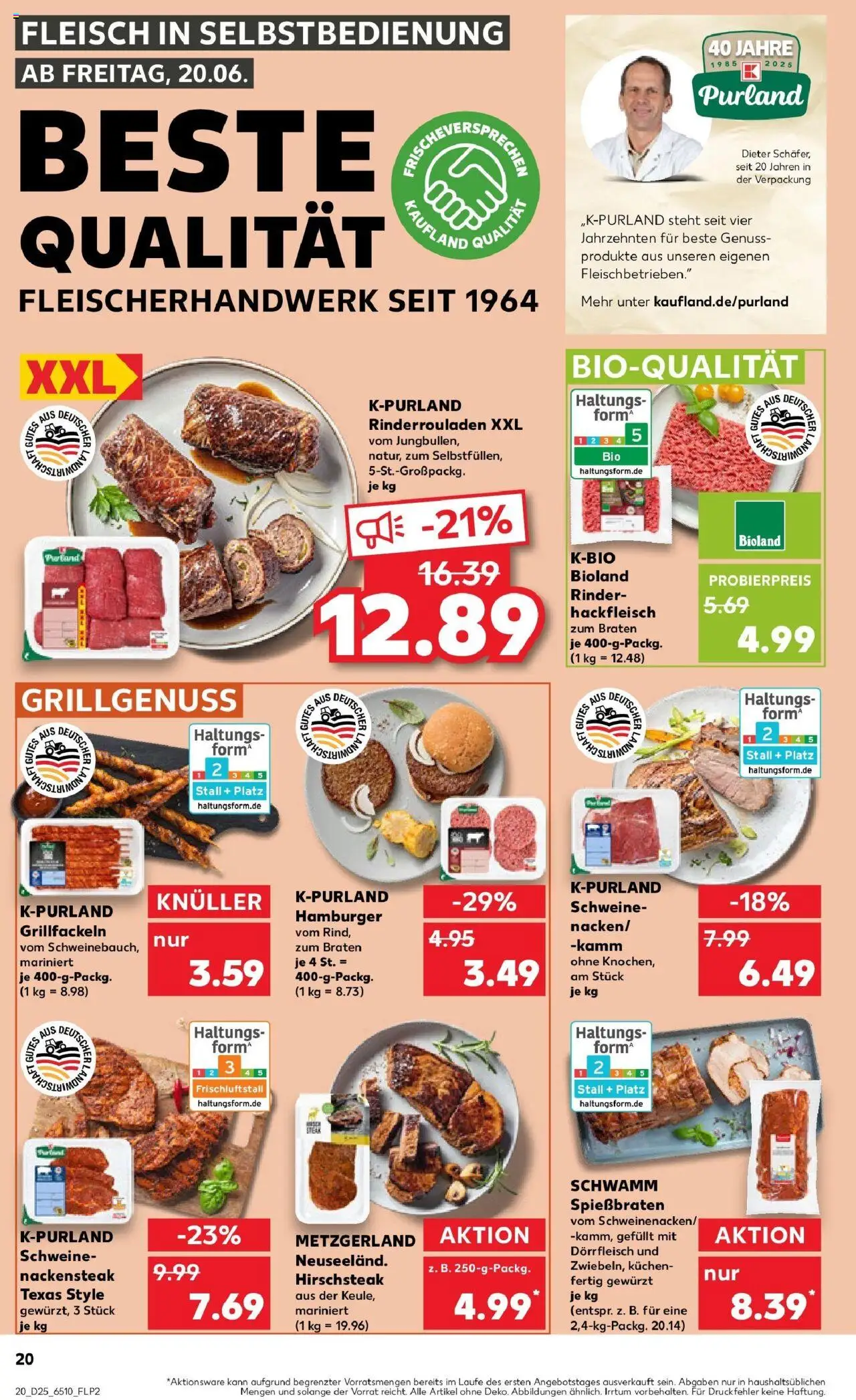 Kaufland prospekt Alsdorf	 - gültig ab dem 22.06.2025 | Seite: 33 | Produkte: Rinderrouladen, Kuchen, Fleisch, Hackfleisch