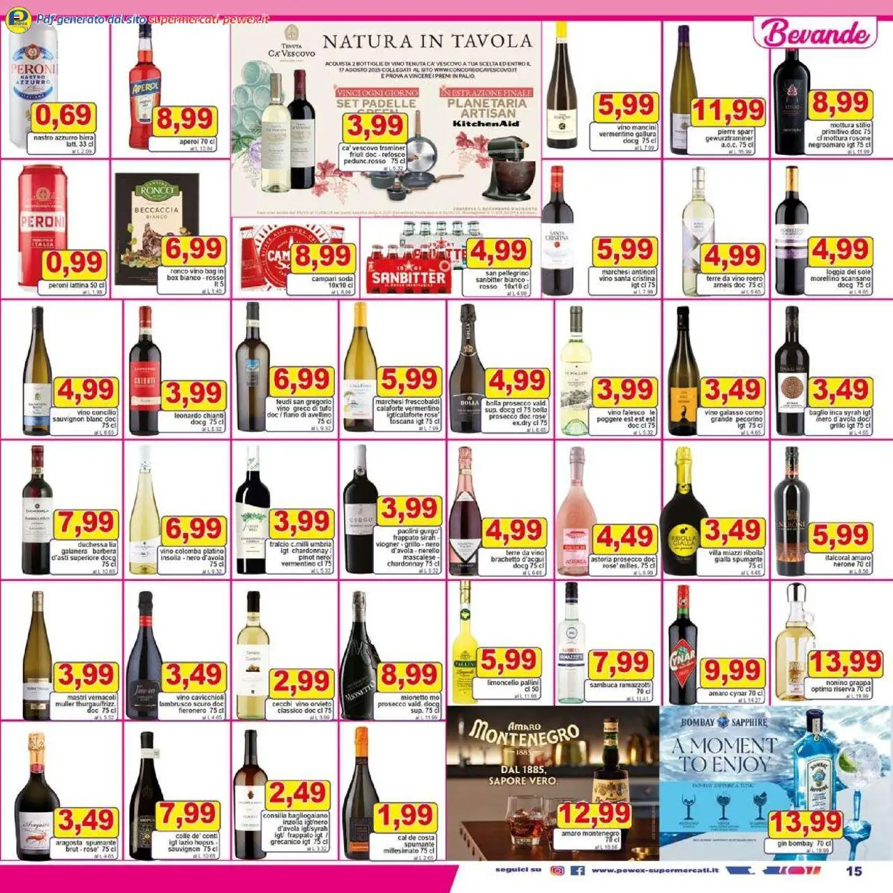 Volantino Pewex del 13.06.2025 | Pagina: 15 | Prodotti: Gin, Mixer, Pecorino, Grappa