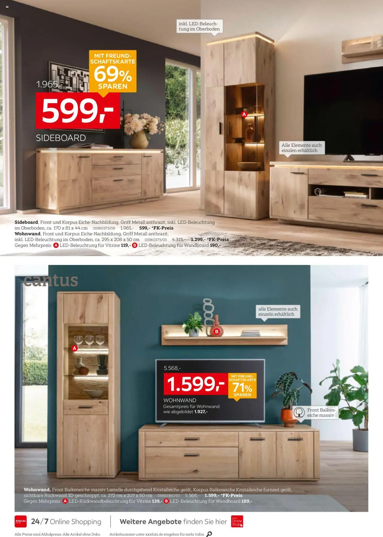 XXXL Lutz Wohnideen – gültig ab 08.09.2025 | Seite: 4 | Produkte: Sideboard, Wohnwand, Wandboard, Vitrine